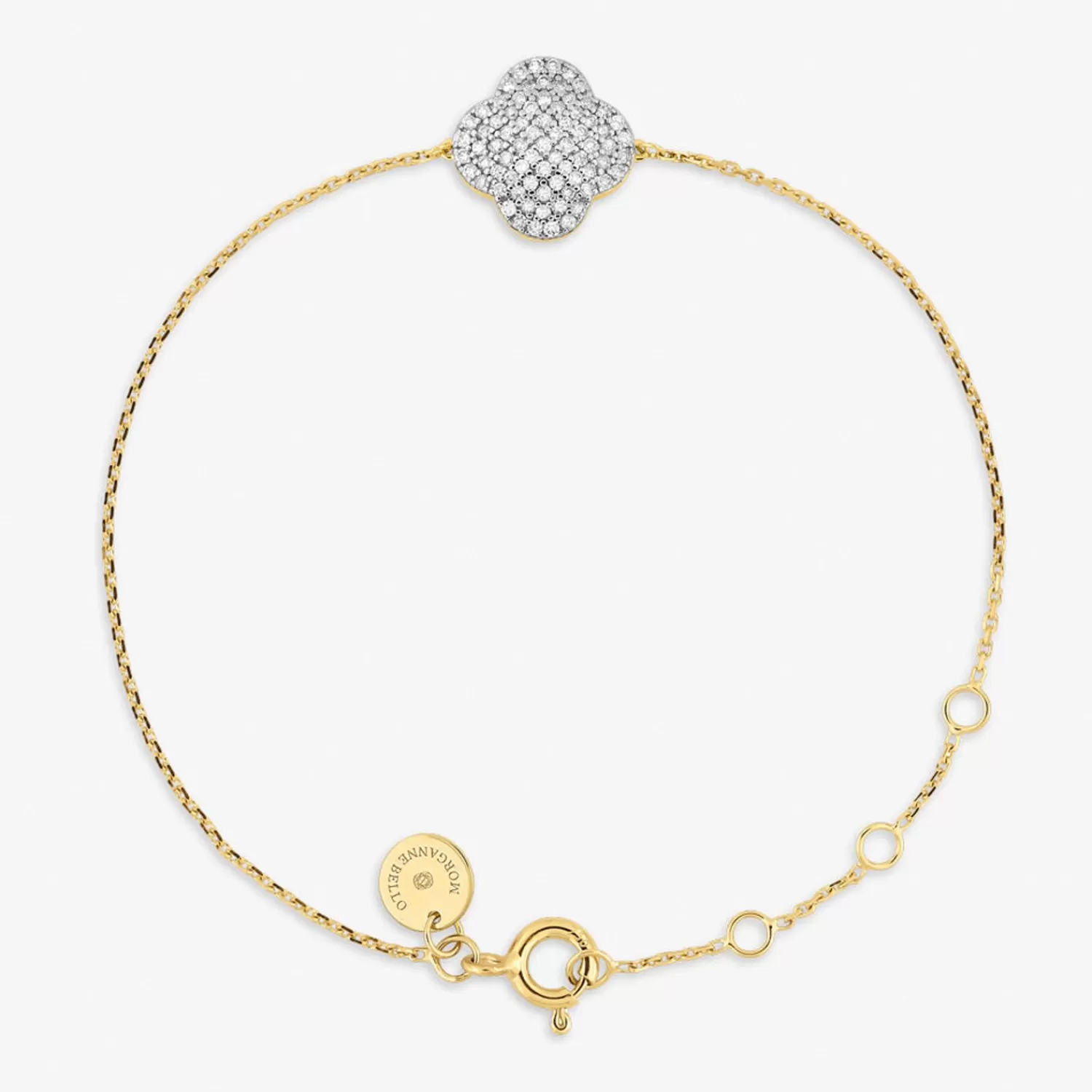 The Alkemistry Morganne Bello 18Ct Yellow Gold Change Clover Diamond Bracelet Hot