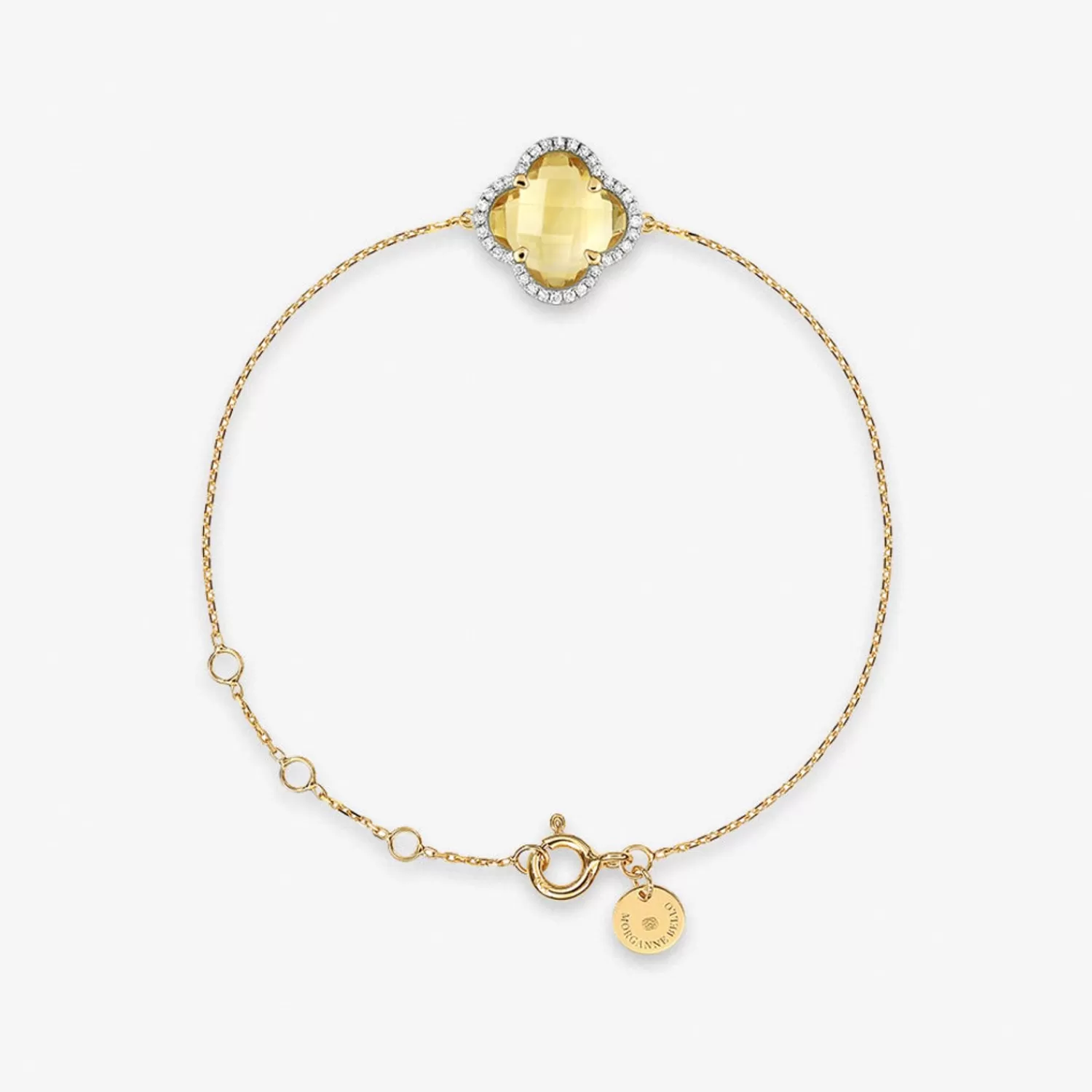 The Alkemistry Morganne Bello 18Ct Yellow Gold Clover Diamond Bezel Citrine Chain Bracelet Cheap