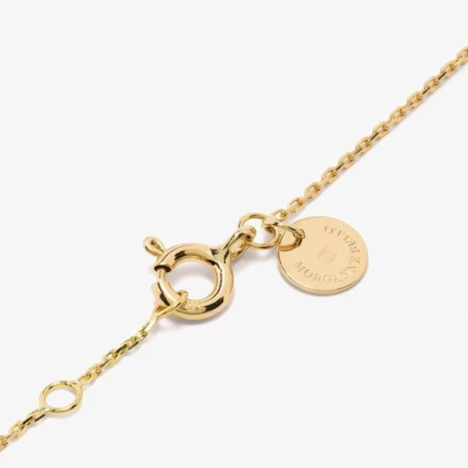 The Alkemistry Morganne Bello 18Ct Yellow Gold Clover Diamond Bezel Mother Of Pearl Chain Bracelet New