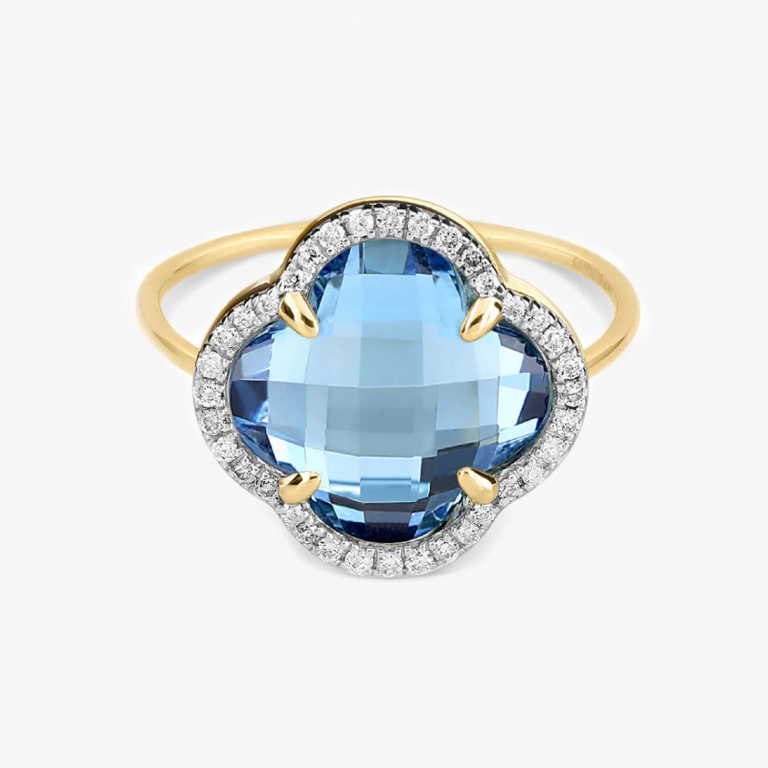 The Alkemistry Morganne Bello 18Ct Yellow Gold Diamond Blue Topaz Ring Clearance
