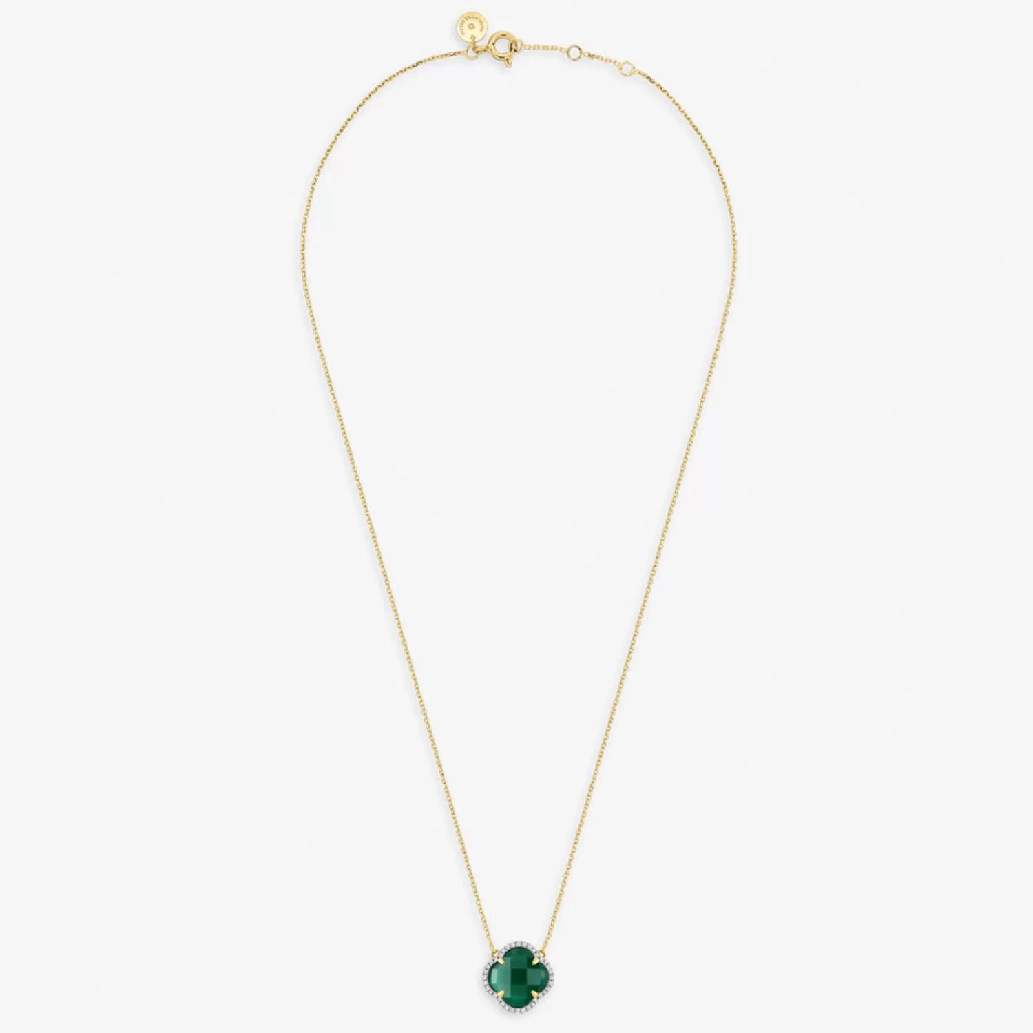 The Alkemistry Morganne Bello 18Ct Yellow Gold Diamond Victoria Green Agate Necklace Fashion