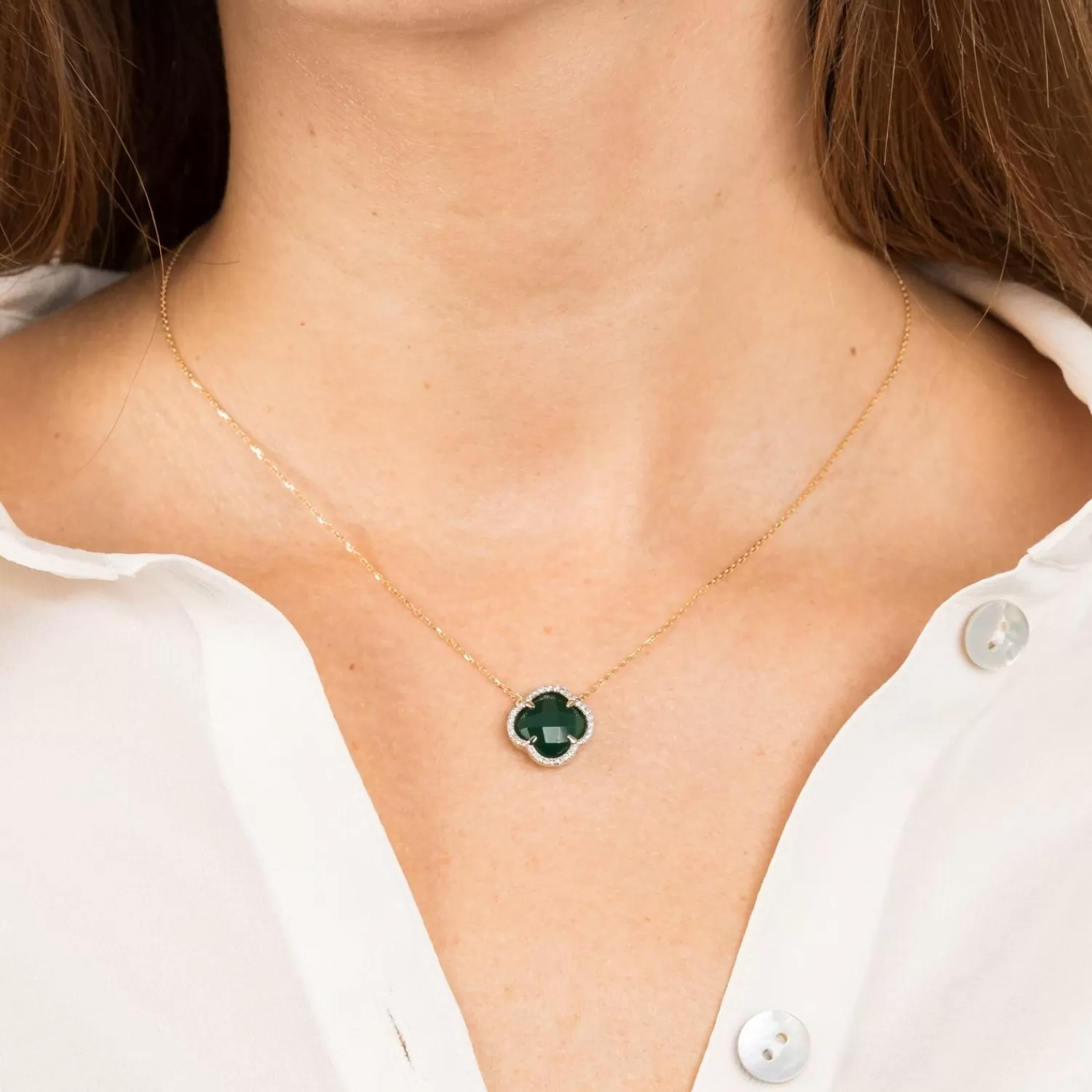The Alkemistry Morganne Bello 18Ct Yellow Gold Diamond Victoria Green Agate Necklace Fashion