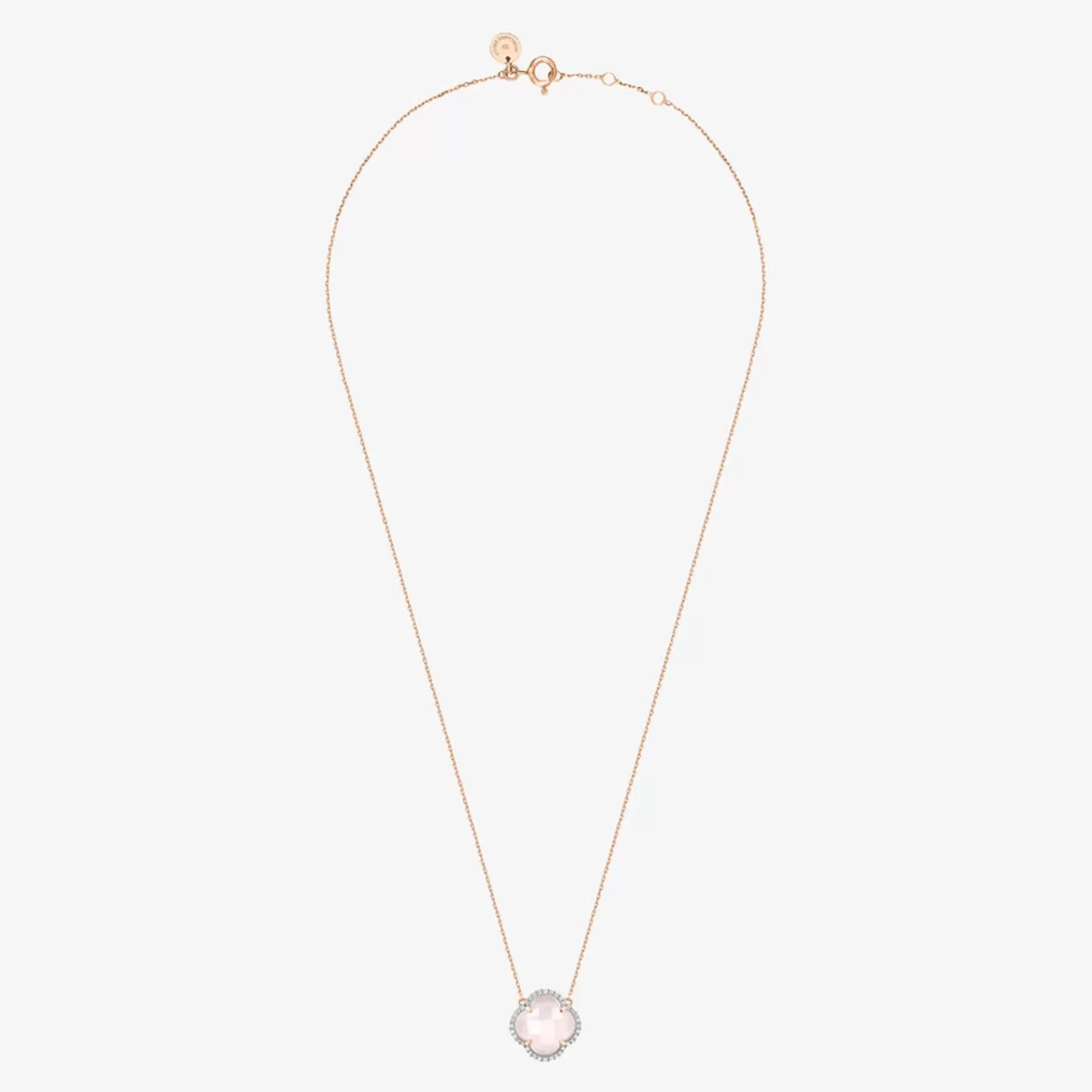 The Alkemistry Morganne Bello 18Ct Yellow Gold Victoria Clover Diamond Pink Necklace Sale