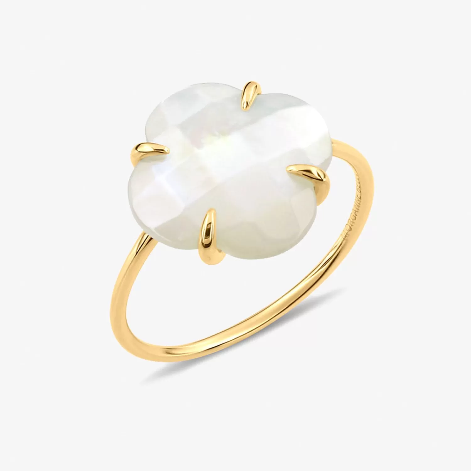 The Alkemistry Morganne Bello 18Ct Yellow Gold Victoria Clover Mother Of Pearl Ring Cheap