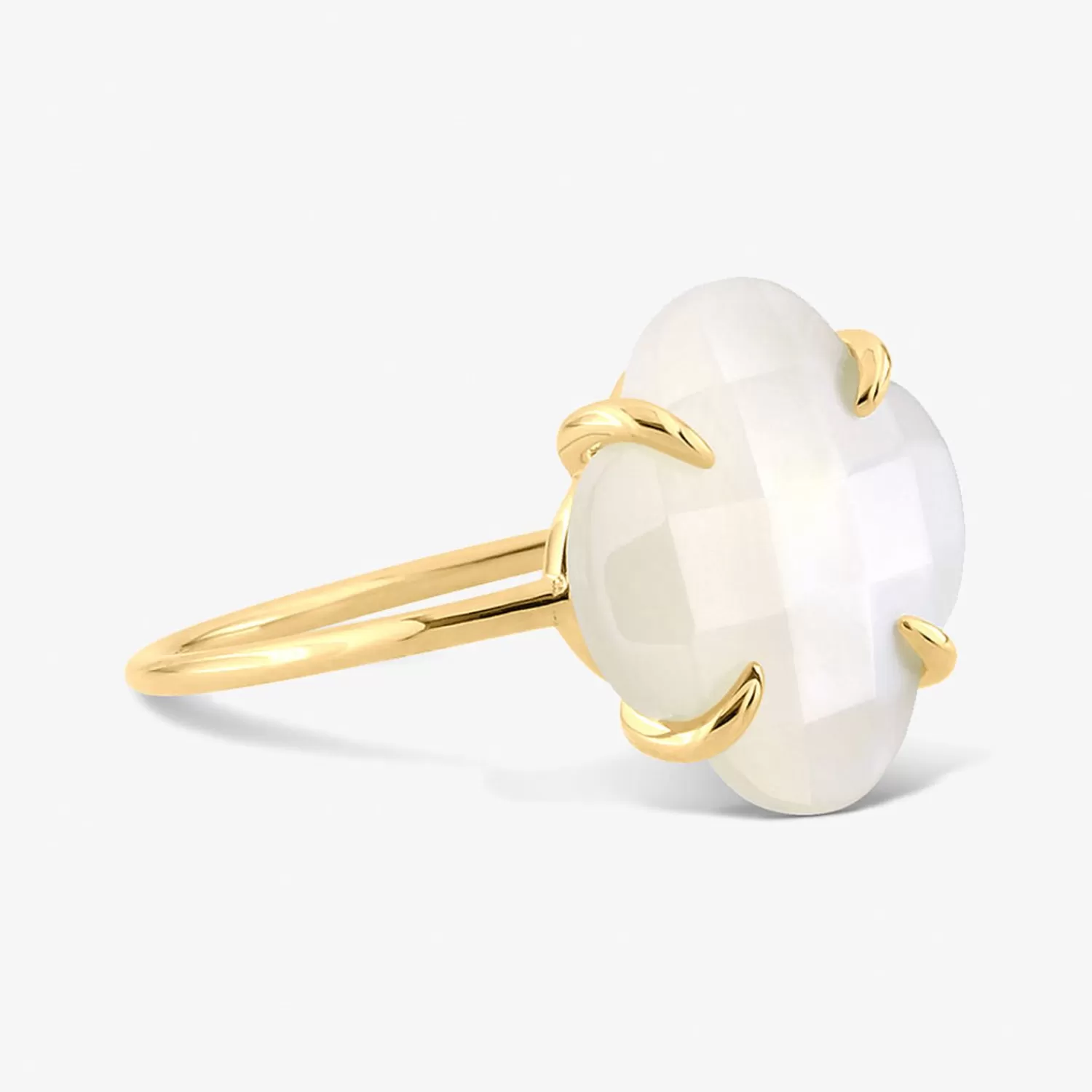 The Alkemistry Morganne Bello 18Ct Yellow Gold Victoria Clover Mother Of Pearl Ring Cheap