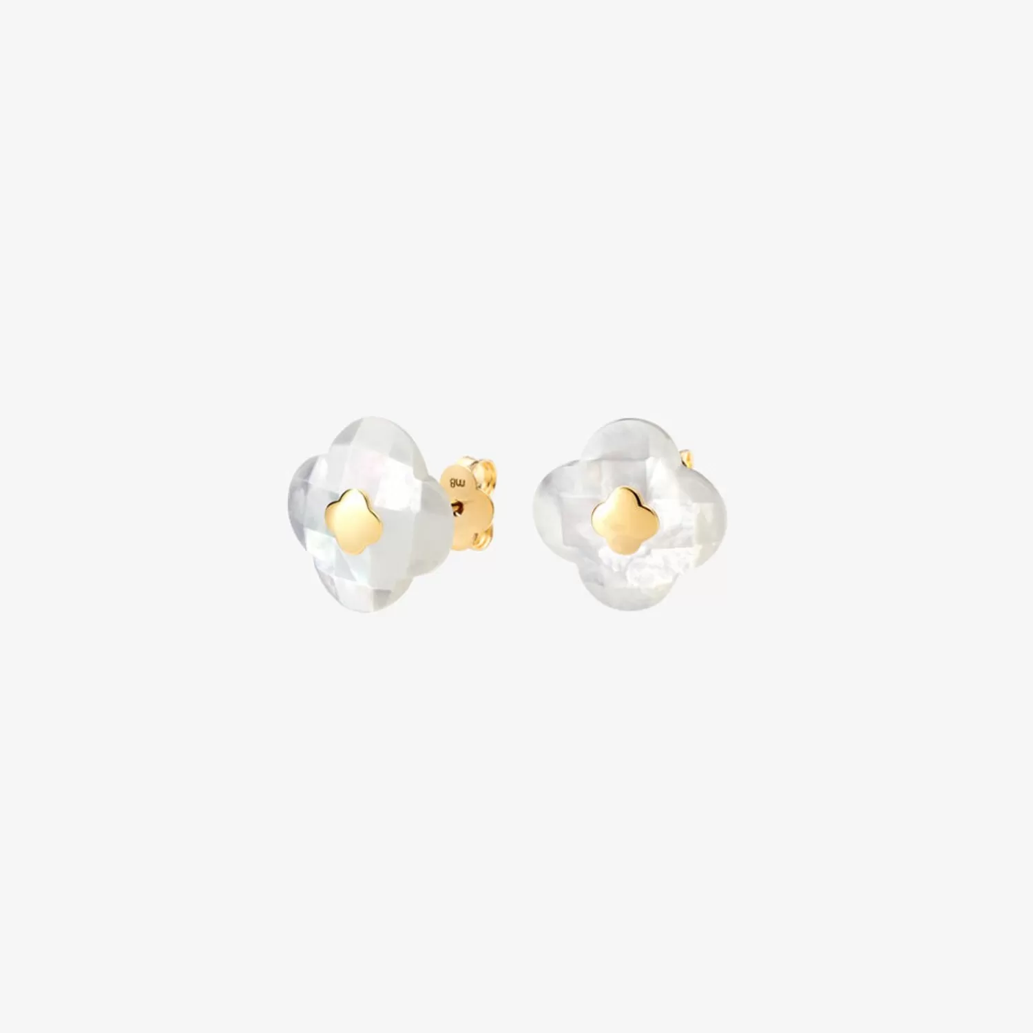 The Alkemistry Morganne Bello 18Ct Yellow Gold Victoria Clover Mother Of Pearl Studs (Pair) Best