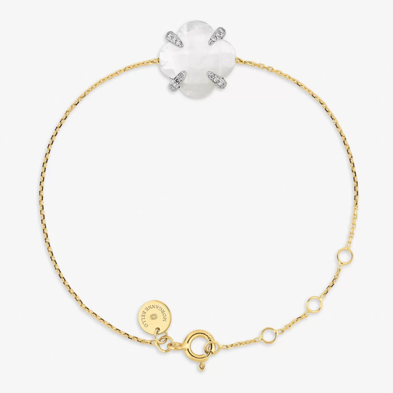 The Alkemistry Morganne Bello 18Cy Yellow Gold Victoria Mother Of Pearl Claw Diamond Bracelet Hot
