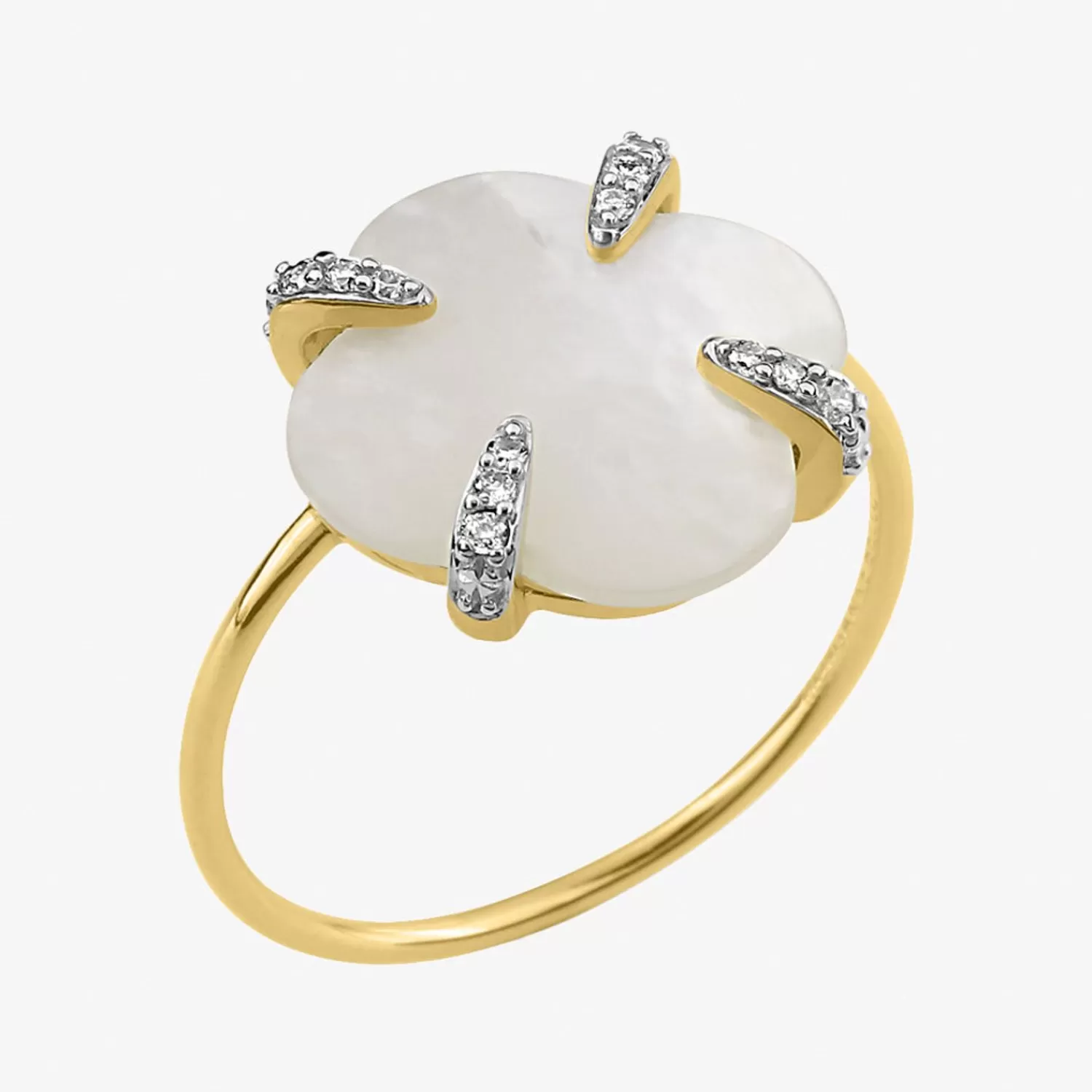 The Alkemistry Morganne Bello 18Cy Yellow Gold Victoria Mother Of Pearl Claw Diamond Ring Cheap