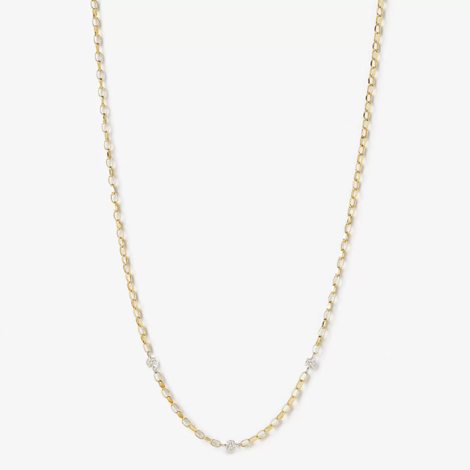 The Alkemistry Nude Shimmer - 18Ct Gold, 3 Diamond Medium Shimmer Chain Necklace Best