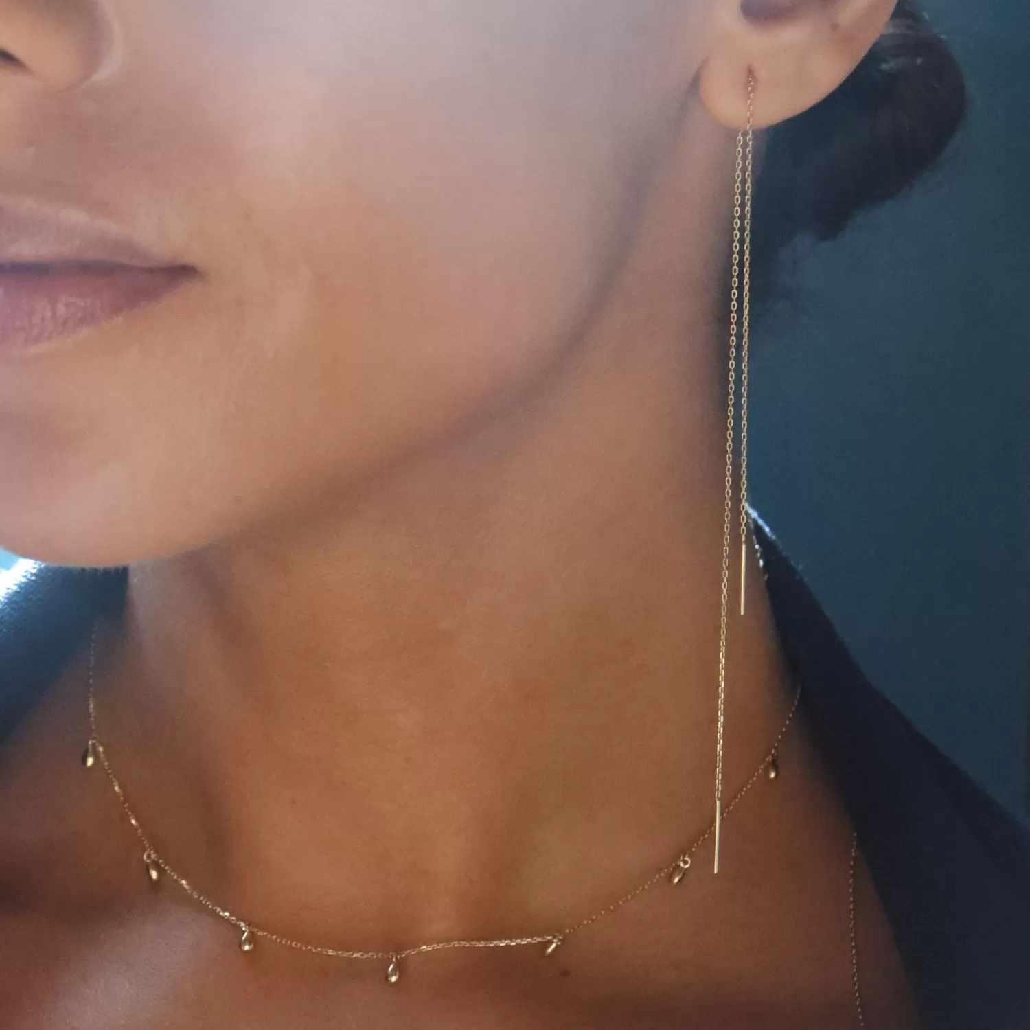 The Alkemistry Nude Shimmer - 18Ct Gold, Fine Shimmer Chain Long Threader (Single) Outlet