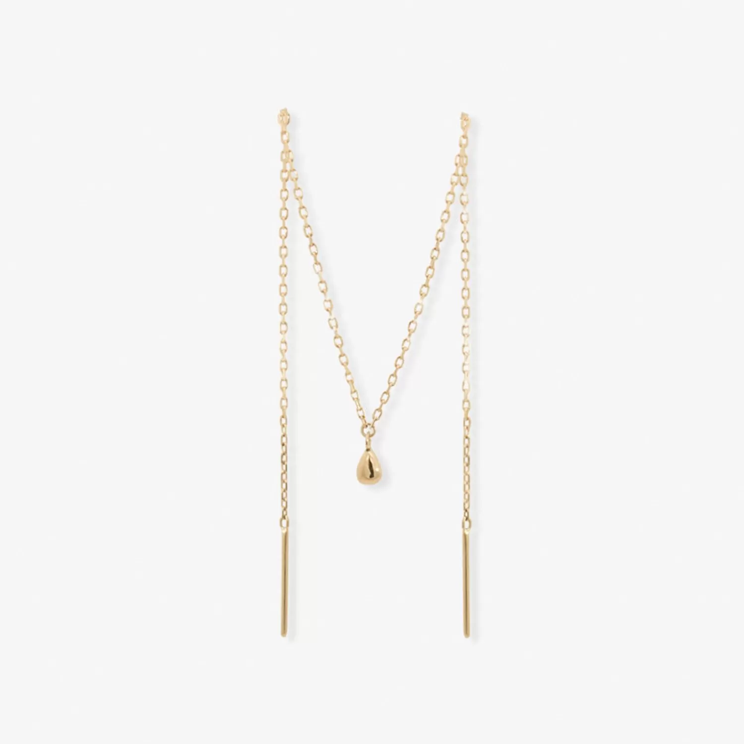 The Alkemistry Nude Shimmer - 18Ct Gold, Fine Shimmer Double Piercing Pear Threader (Single) Discount