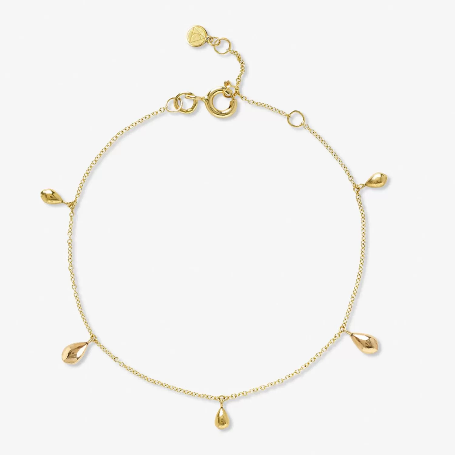 The Alkemistry Nude Shimmer - 18Ct Gold, Multi Pear Drop Fine Shimmer Anklet Fashion