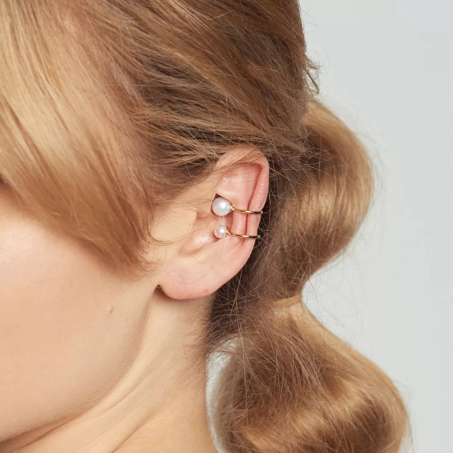 The Alkemistry Poppy Finch 14Ct Yelllow Gold Double Pearl Ear Cuff (Single) Cheap