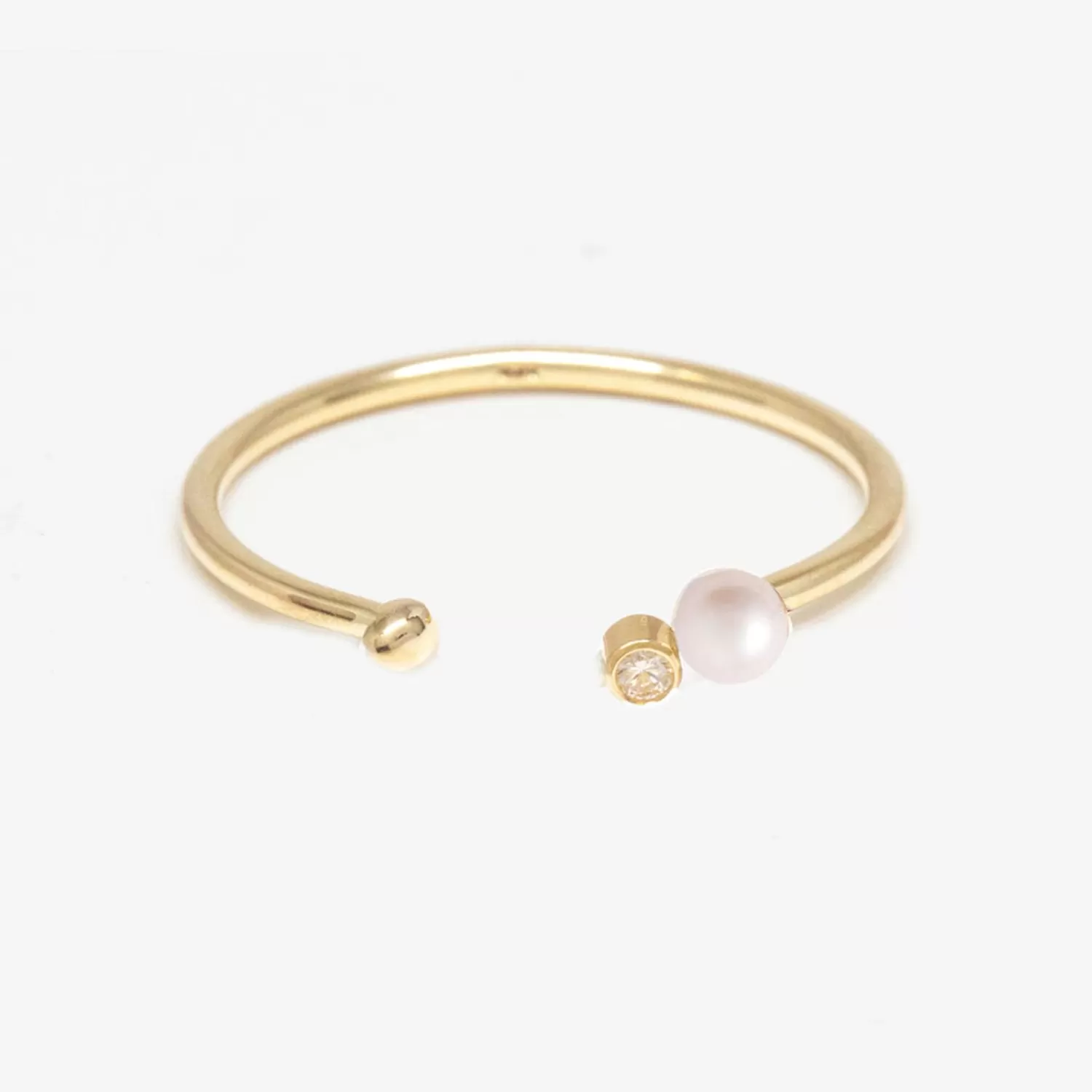 The Alkemistry Poppy Finch 14Ct Yellow Gold And Baby Pearl Diamond Open Ring Store