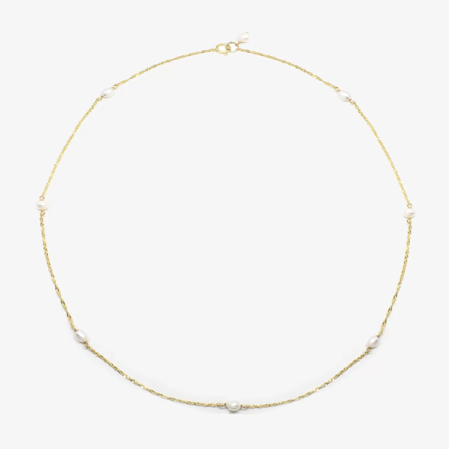The Alkemistry Poppy Finch 14Ct Yellow Gold And Spaced Pearl Shimmer Necklace Cheap