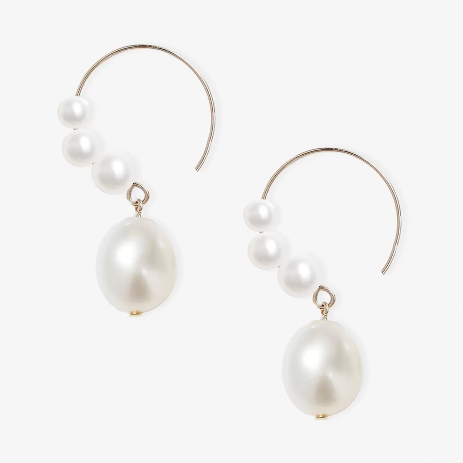 The Alkemistry Poppy Finch 14Ct Yellow Gold Circular Gradual Pearl Drop Earrings (Pair) Cheap