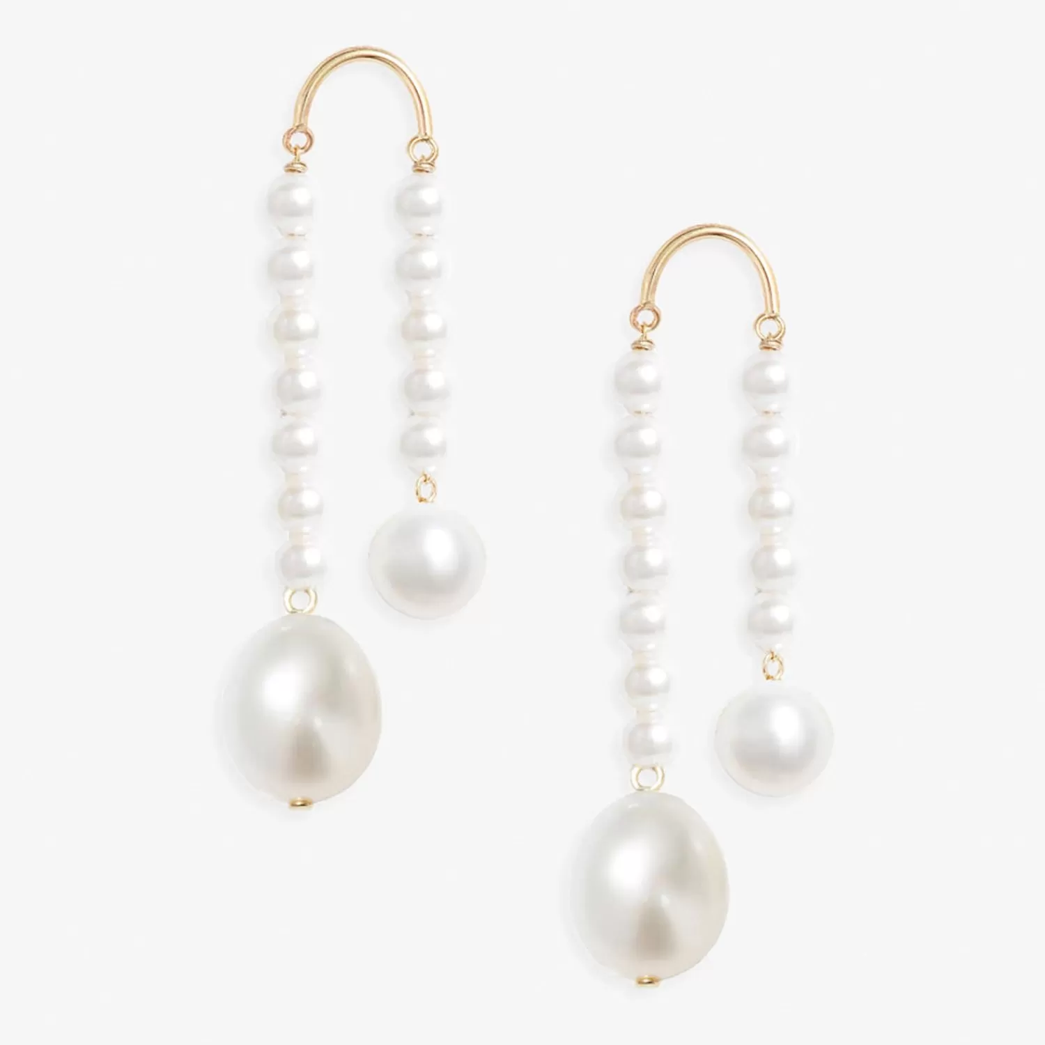 The Alkemistry Poppy Finch 14Ct Yellow Gold Hi Low Pearl Crescent Earrings (Pair) Best Sale