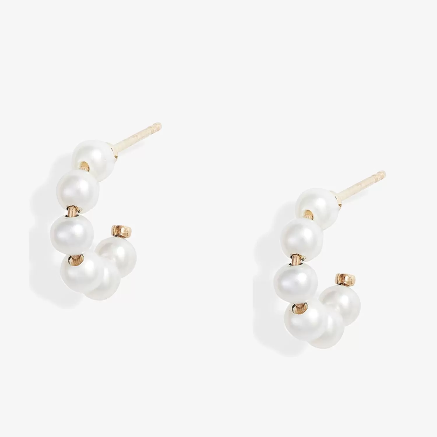 The Alkemistry Poppy Finch 14Ct Yellow Gold Mini Baby Pearl Hoop Earrings (Pair) Best Sale