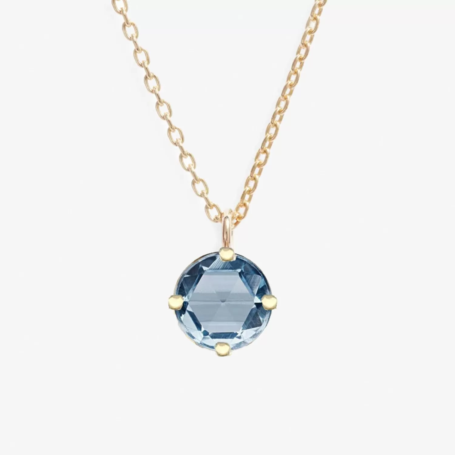 The Alkemistry Poppy Finch 14Ct Yellow Gold Rose Cut And Blue Topaz Necklace Fashion