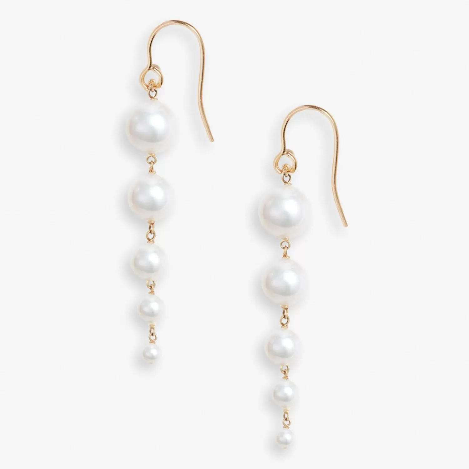 The Alkemistry Poppy Finch 14Ct Yellow Gold Round Gradual Pearl Dangle Earrings (Pair) Shop