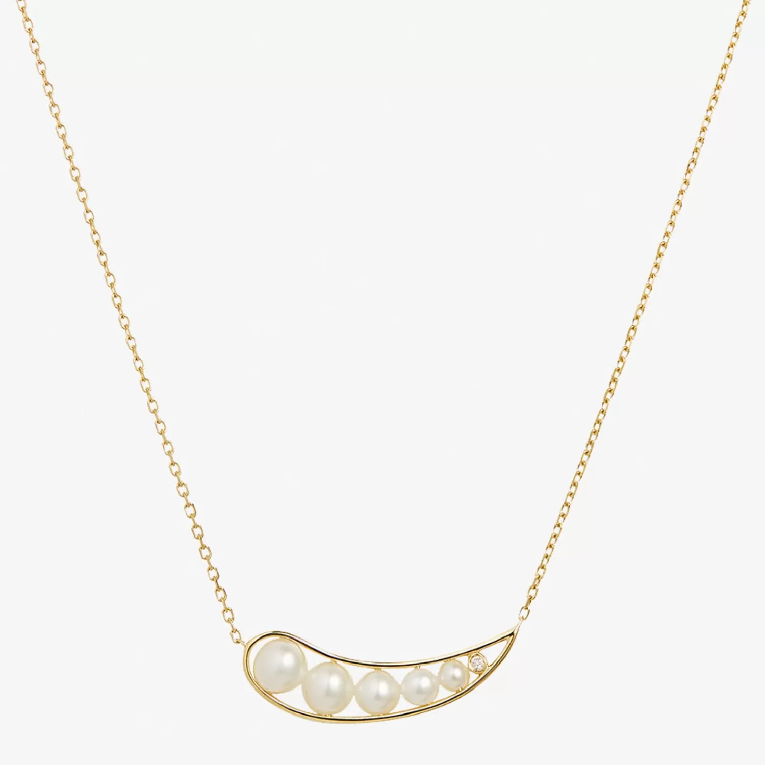 The Alkemistry Ruifier 18Ct Yellow Gold Morning Dew 5 Pearl And Diamond Droplet Necklace Cheap