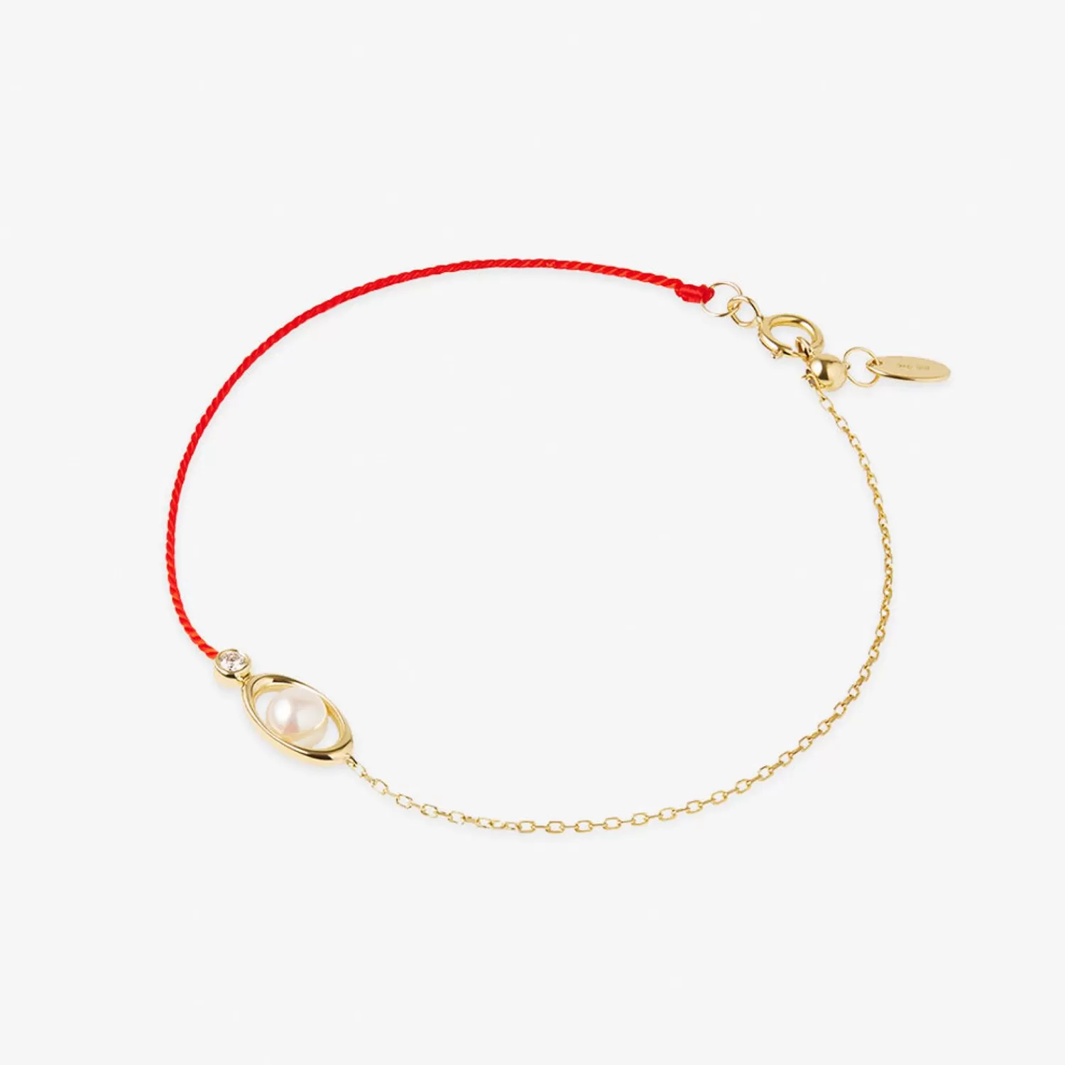The Alkemistry Ruifier 18Ct Yellow Gold Morning Dew Akoya Pearl And Diamond Red Thread And Chain Bracelet Online