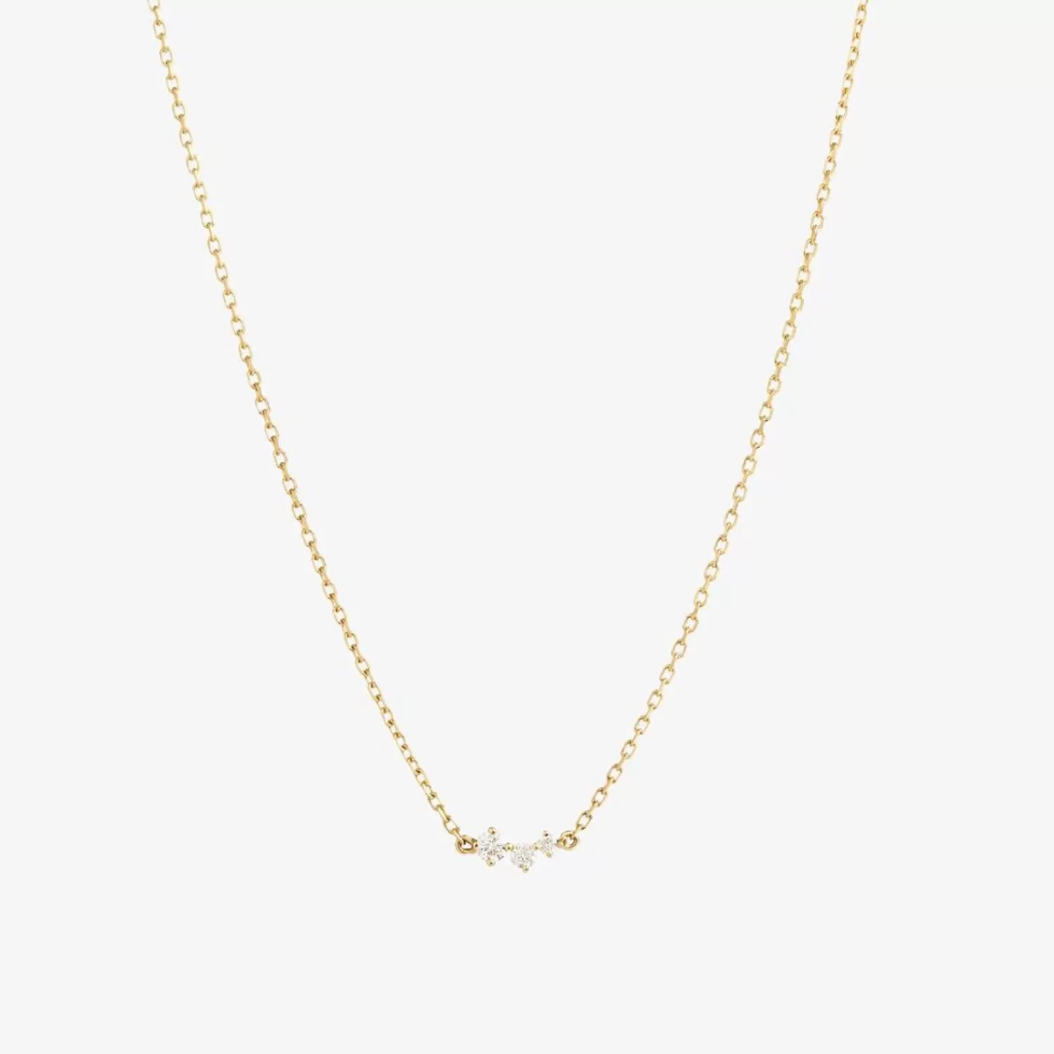 The Alkemistry Ruifier 18Ct Yellow Gold Scintella Alpha Ray 3 Diamond Chain Necklace New