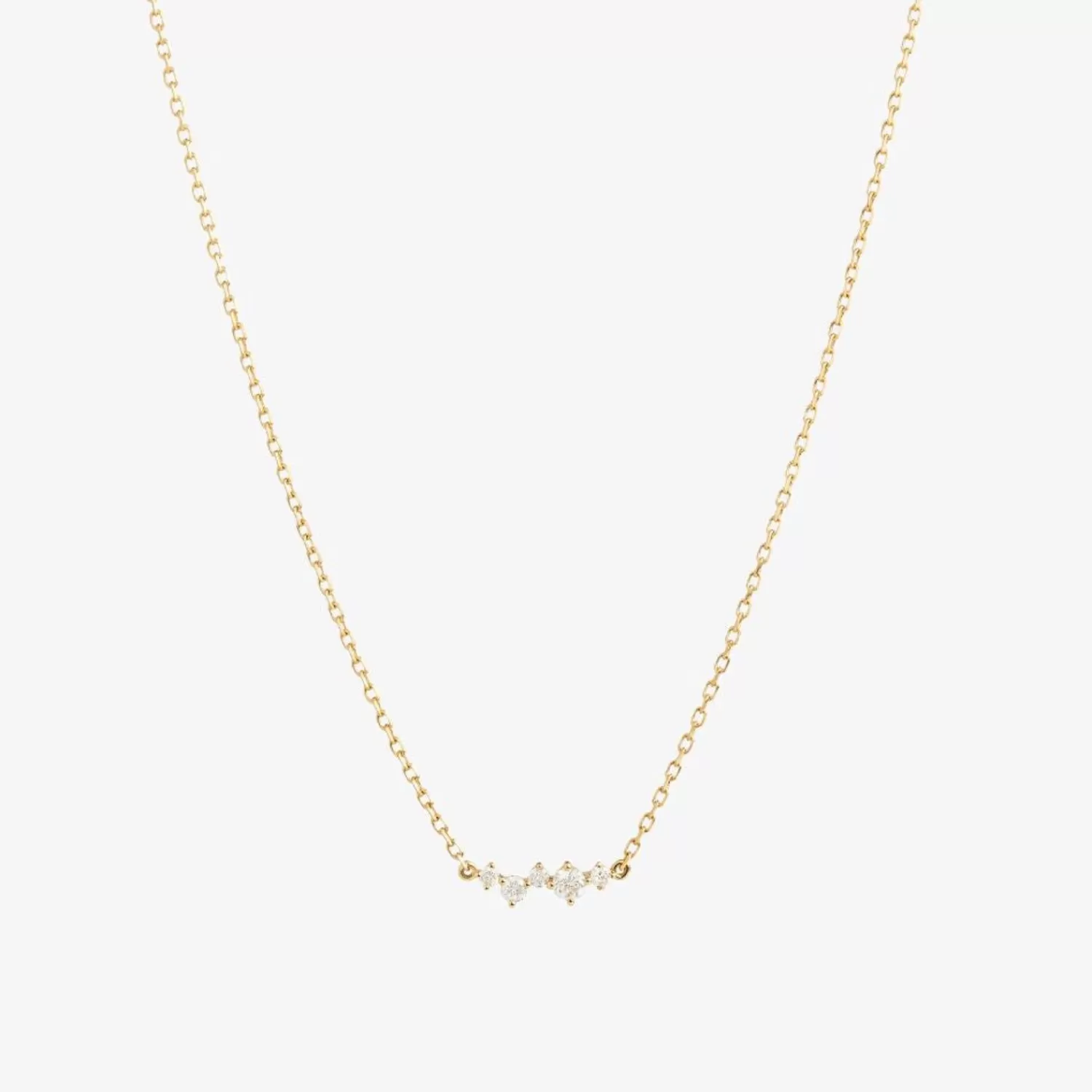 The Alkemistry Ruifier 18Ct Yellow Gold Scintilla Alpha Ray 5 Diamond Chain Necklace Outlet