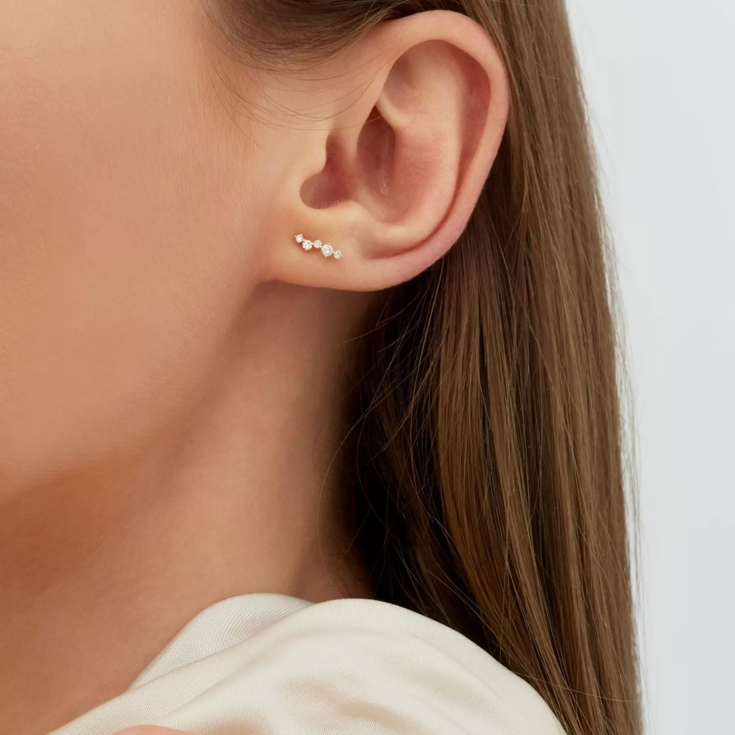 The Alkemistry Ruifier 18Ct Yellow Gold Scintilla Alpha Ray 5 Diamond Stud Earring (Single) Cheap