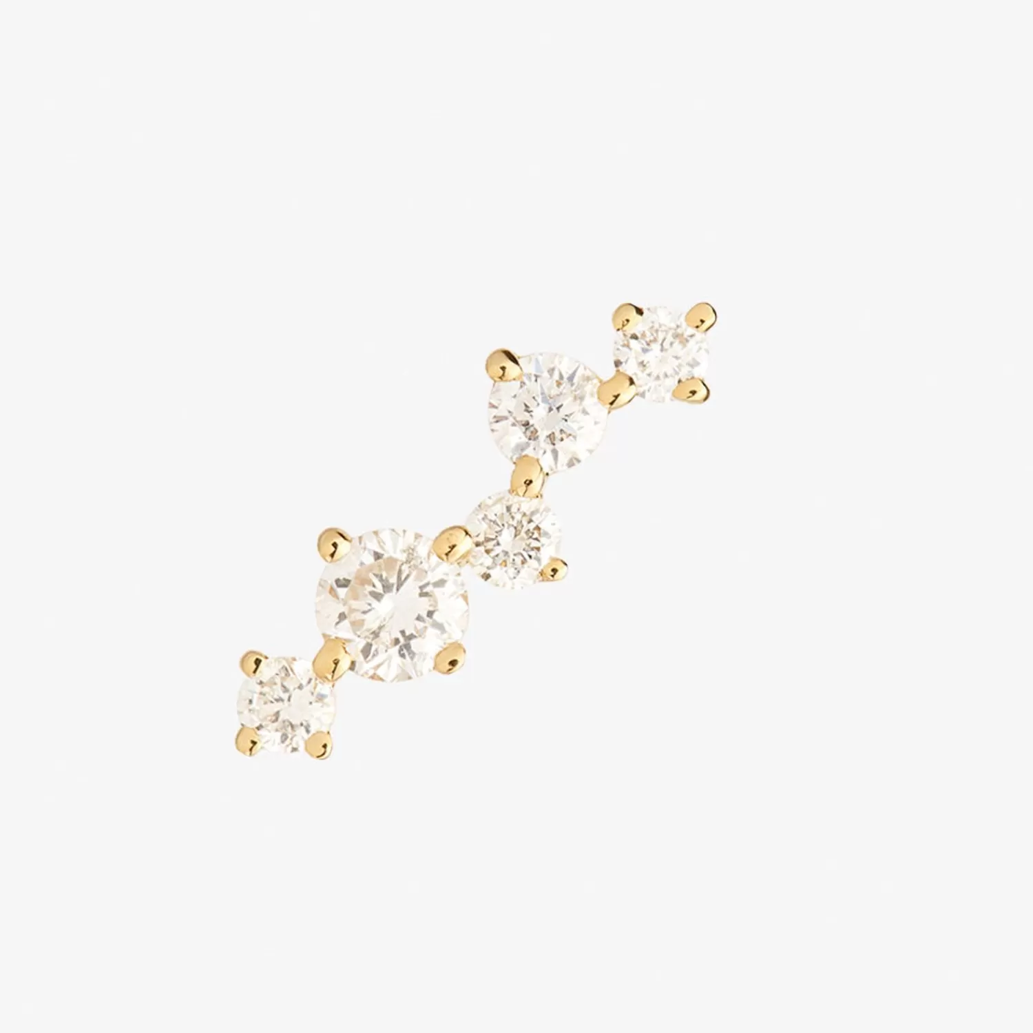 The Alkemistry Ruifier 18Ct Yellow Gold Scintilla Alpha Ray 5 Diamond Stud Earring (Single) Cheap