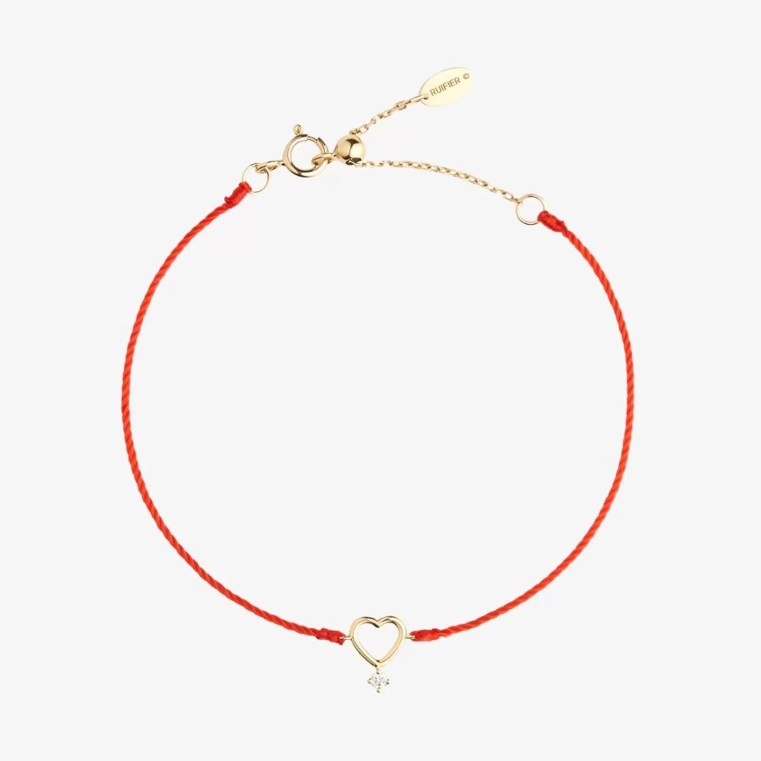 The Alkemistry Ruifier 18Ct Yellow Gold Scintilla Amore Diamond Red Cord Bracelet Clearance
