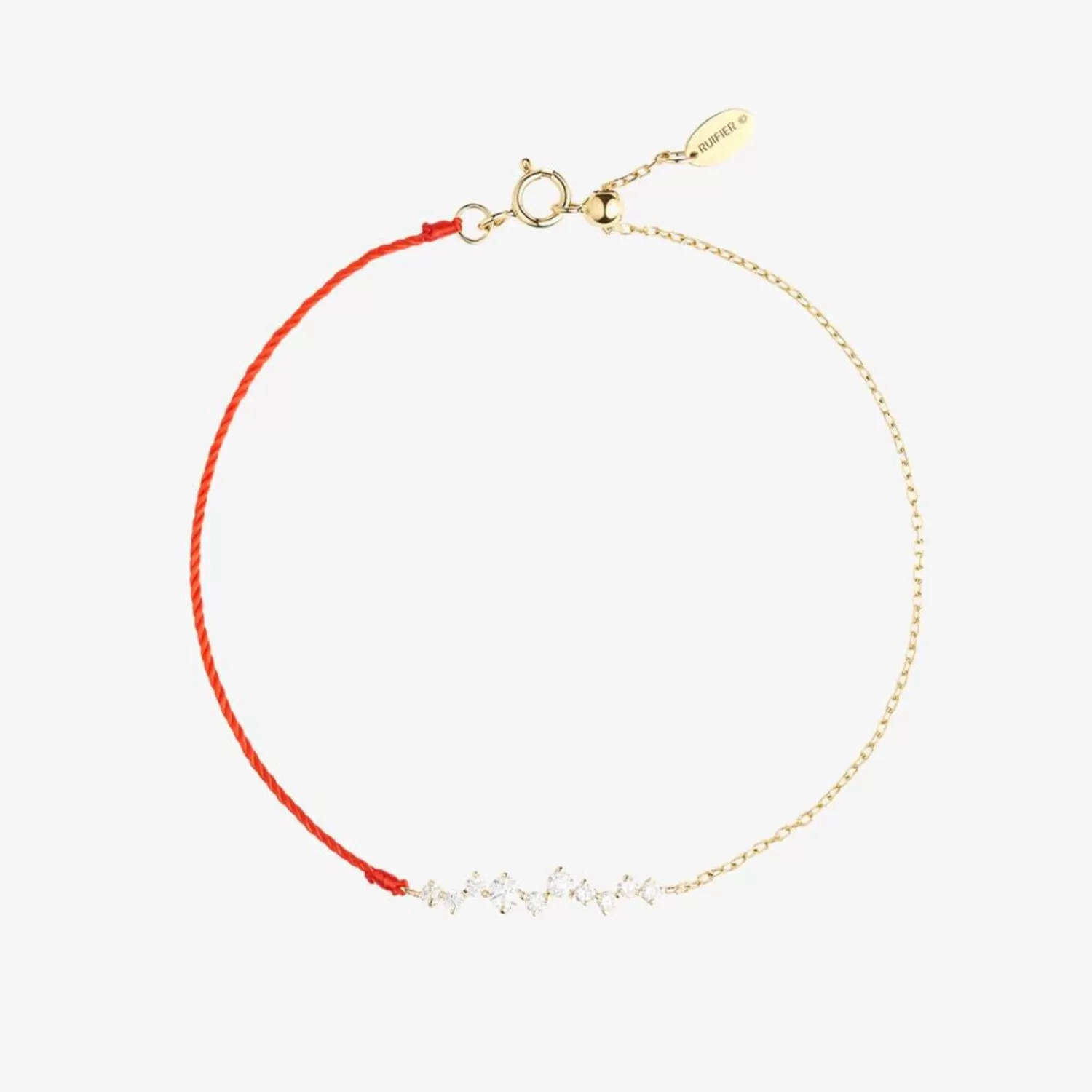 The Alkemistry Ruifier 18Ct Yellow Gold Scintilla Deca Ray 10 Diamond Red Cord And Chain Bracelet Best