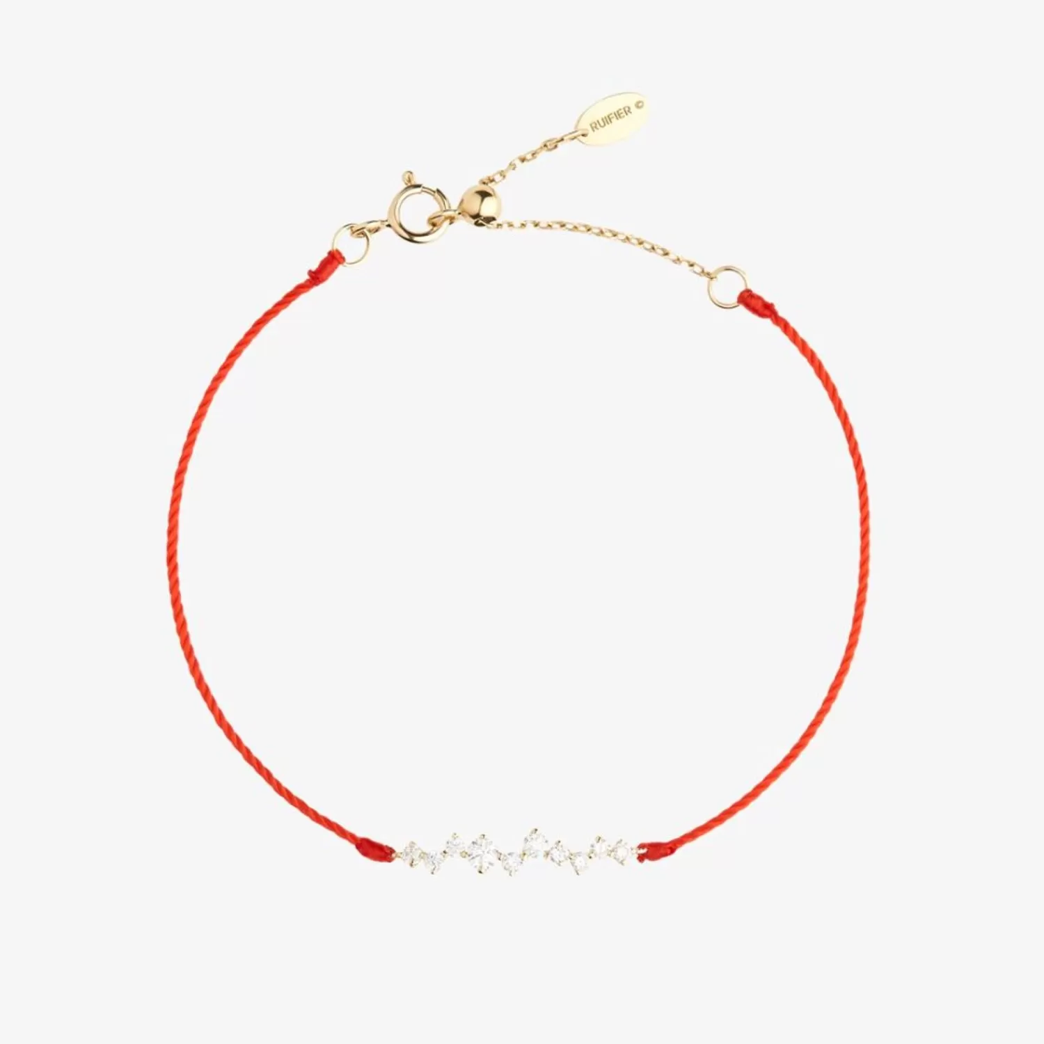 The Alkemistry Ruifier 18Ct Yellow Gold Scintilla Deca Ray 10 Diamond Red Cord Bracelet Store