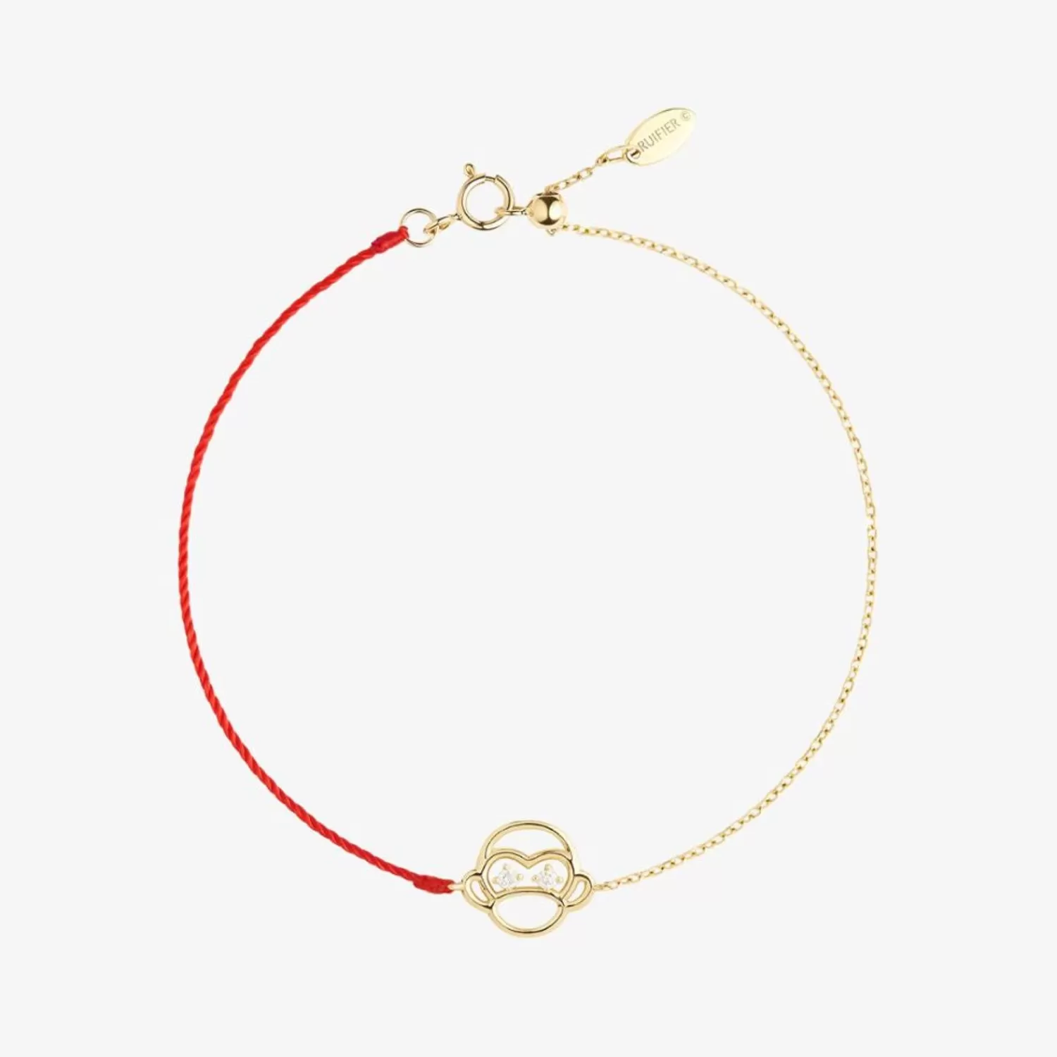 The Alkemistry Ruifier 18Ct Yellow Gold Scintilla Monkey Red Cord And Chain Bracelet Cheap