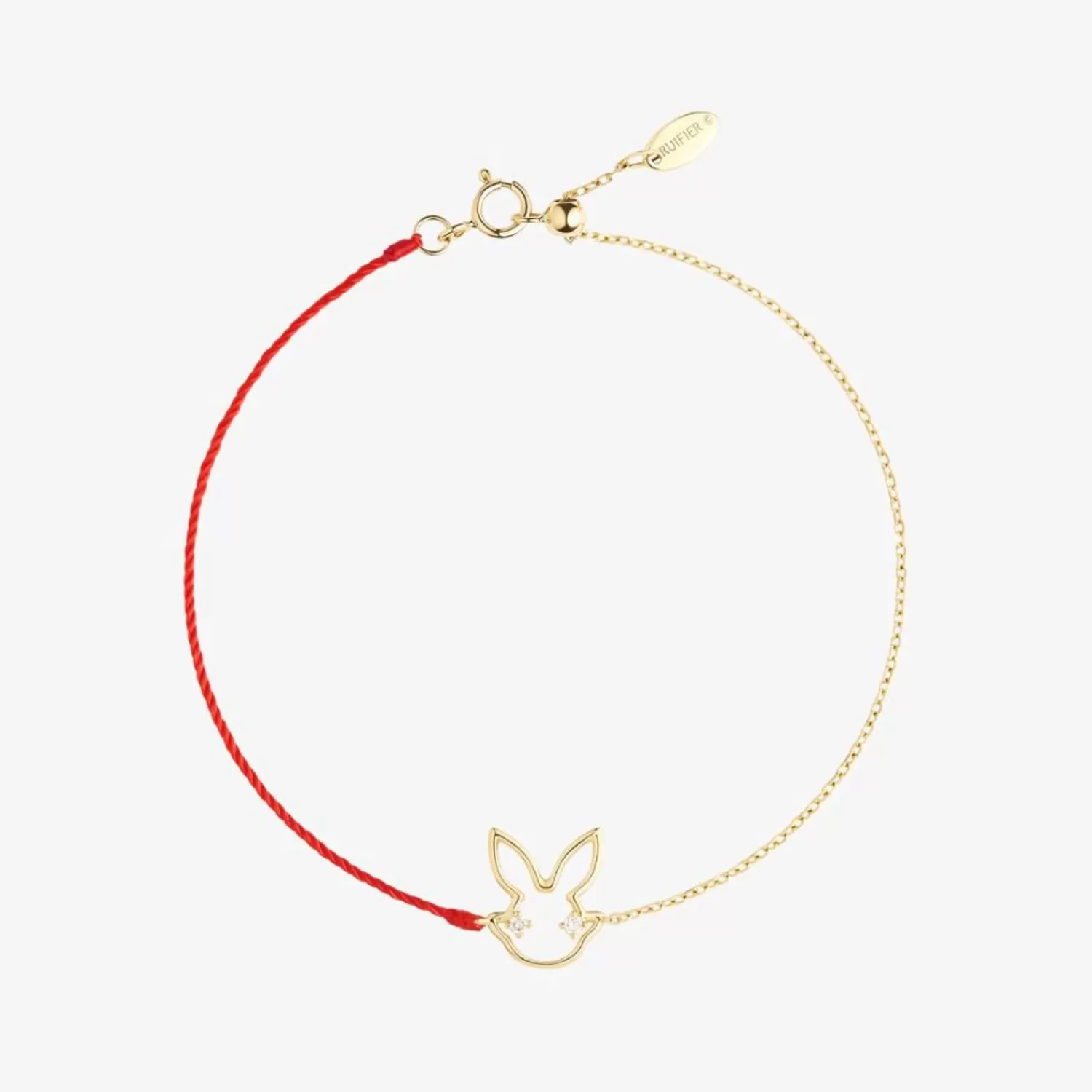 The Alkemistry Ruifier 18Ct Yellow Gold Scintilla Rabbit Red Cord And Chain Bracelet Best