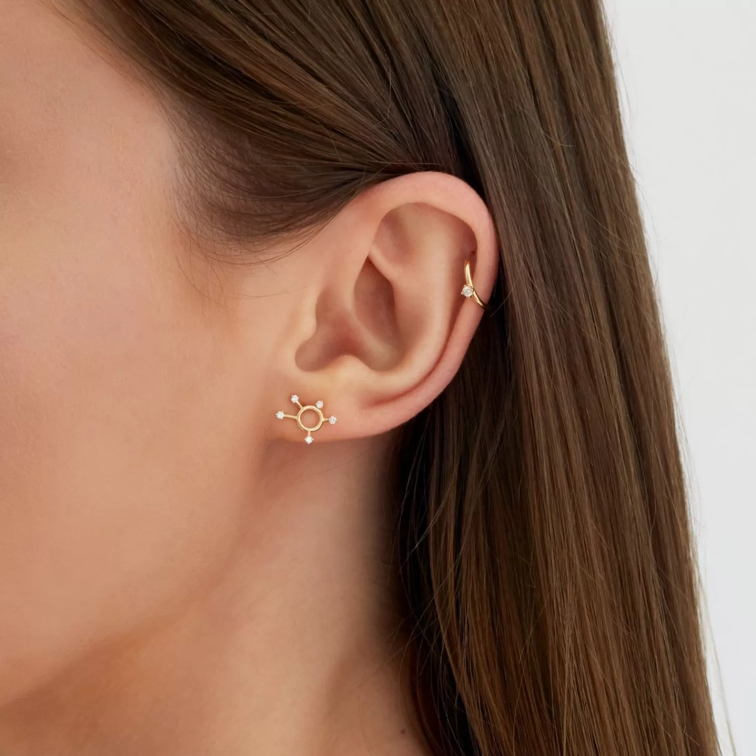 The Alkemistry Ruifier 18Ct Yellow Gold Scintilla Sigma Orb 5 Diamond Stud Earring (Single) Online