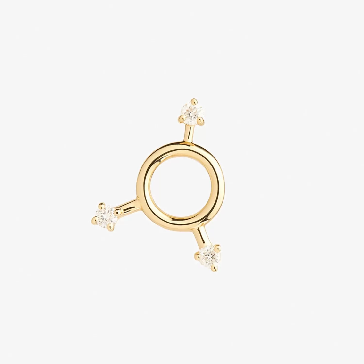 The Alkemistry Ruifier 18Ct Yellow Gold Scintilla Sol Orb 3 Diamond Stud Earring (Single) Outlet