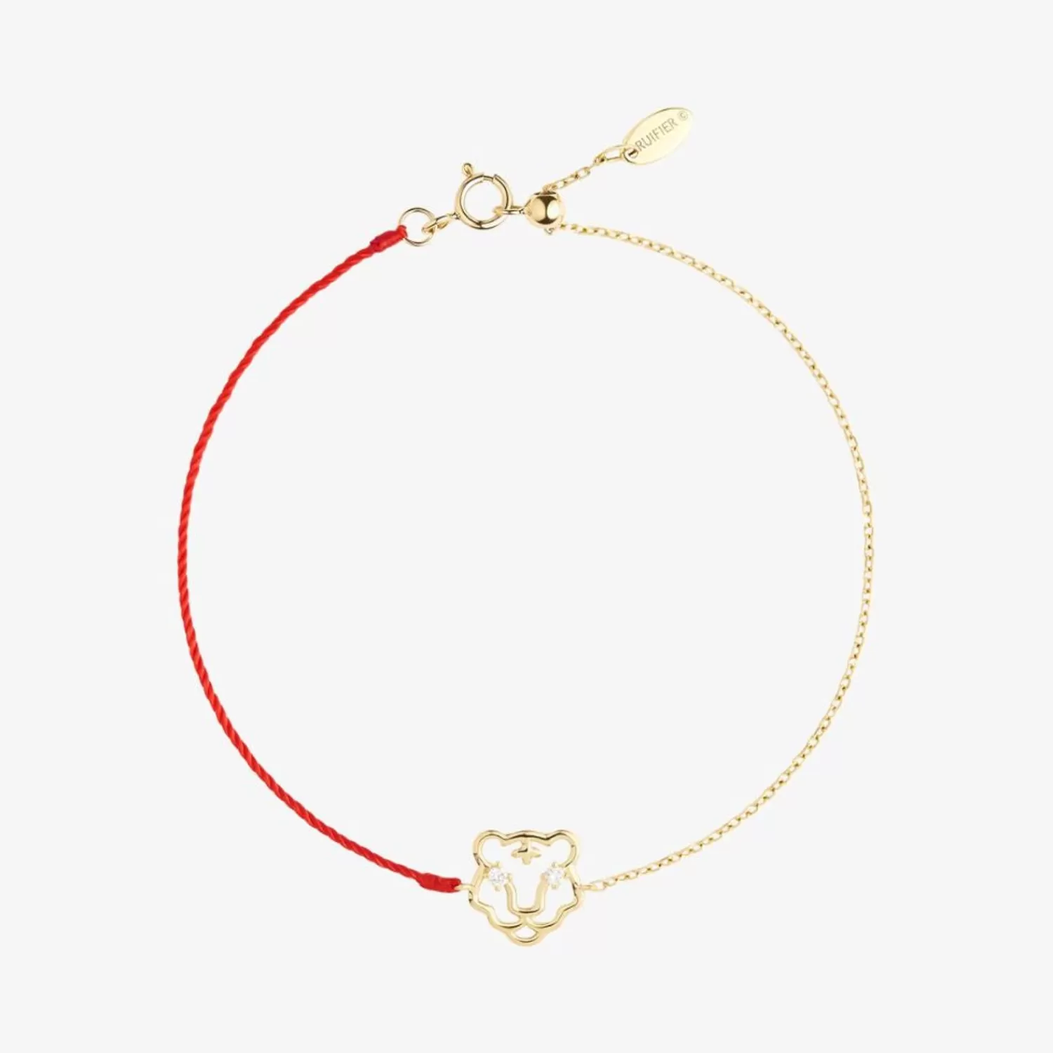 The Alkemistry Ruifier 18Ct Yellow Gold Scintilla Tiger Red Cord And Chain Bracelet New