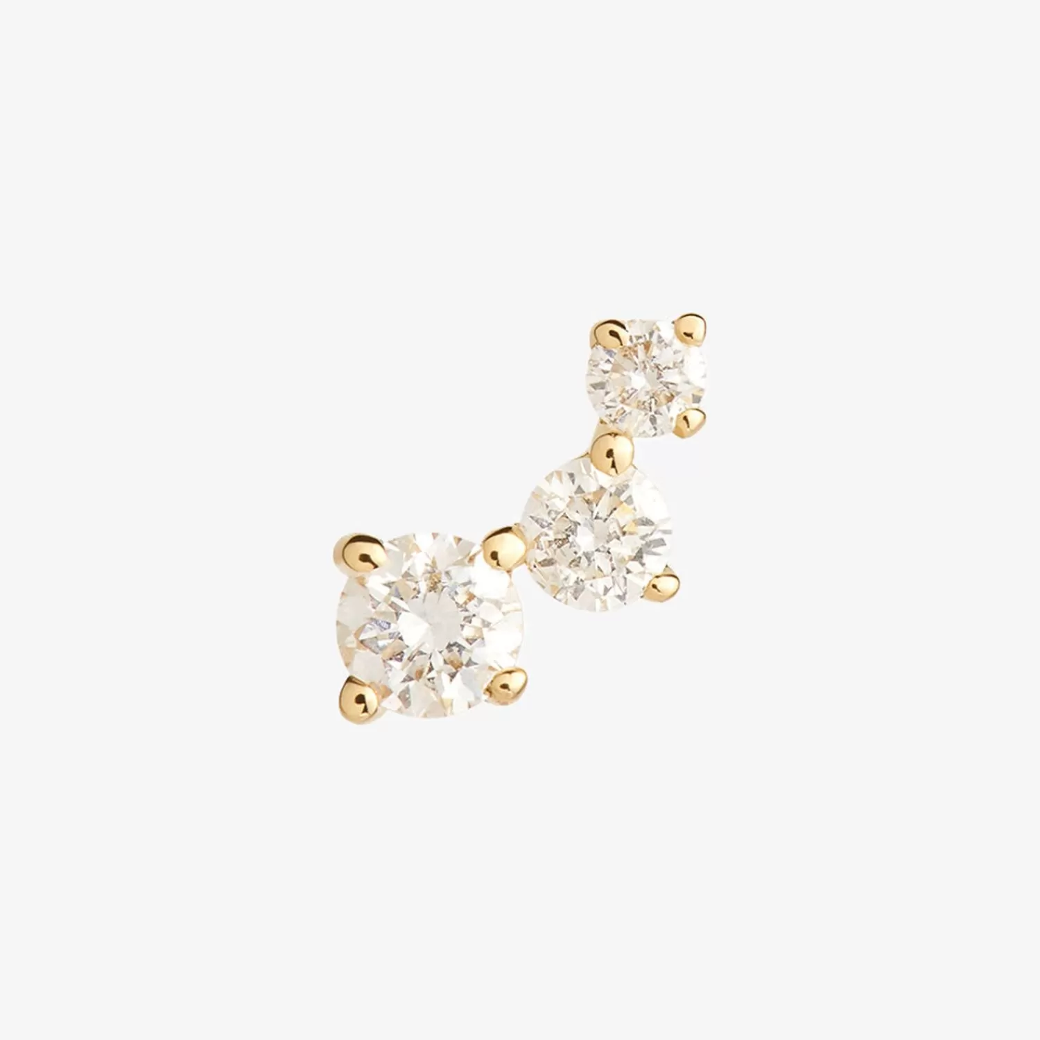 The Alkemistry Ruifier 18Ct Yellow Gold Scintilla Trio Ray Diamond Stud Earring (Single) Cheap
