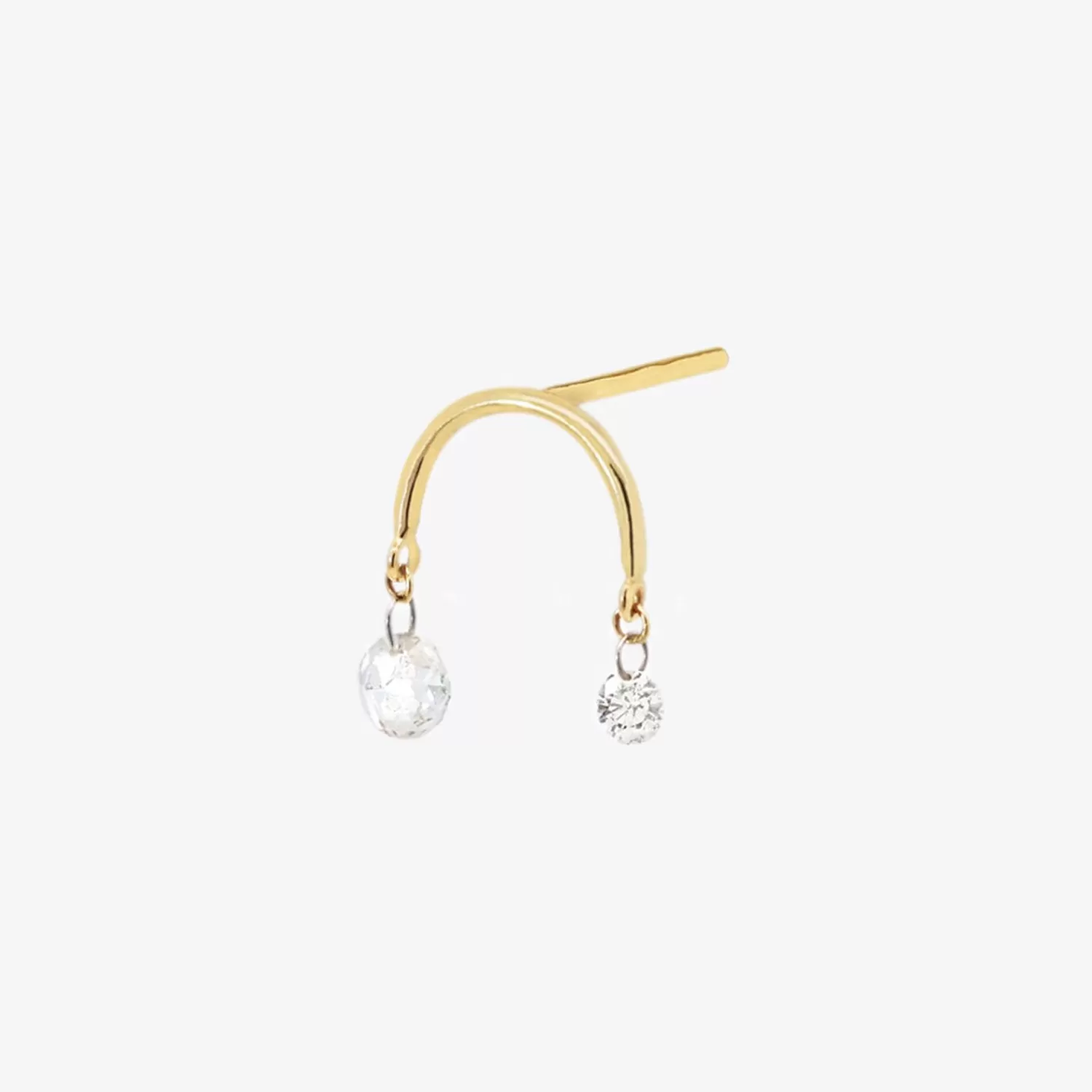 The Alkemistry Suncatcher - 18Ct Gold, Arched Rose & Brilliant Cut Diamond Earring (Single) Online