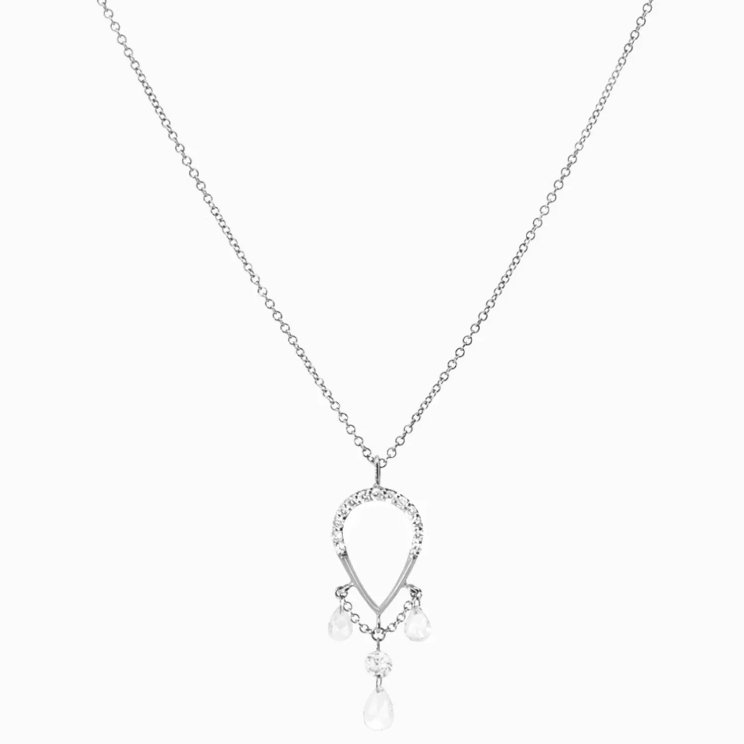 The Alkemistry Suncatcher - 18Ct Gold, Pave Pear Triple Pear & Round Drop Necklace Store