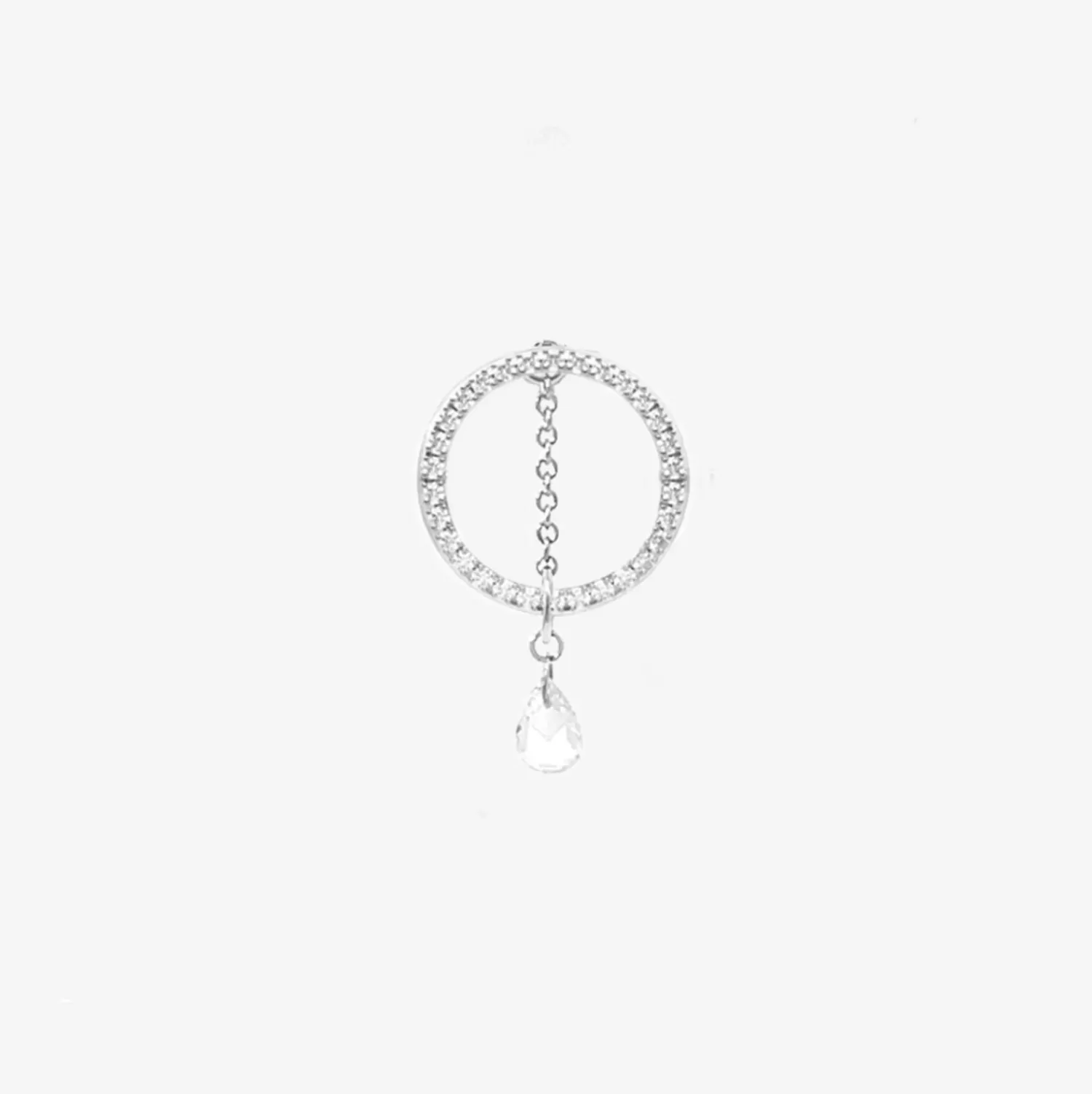 The Alkemistry Suncatcher - 18Ct Gold, Rose Cut Diamond Pave Circle Earring (Single) Cheap