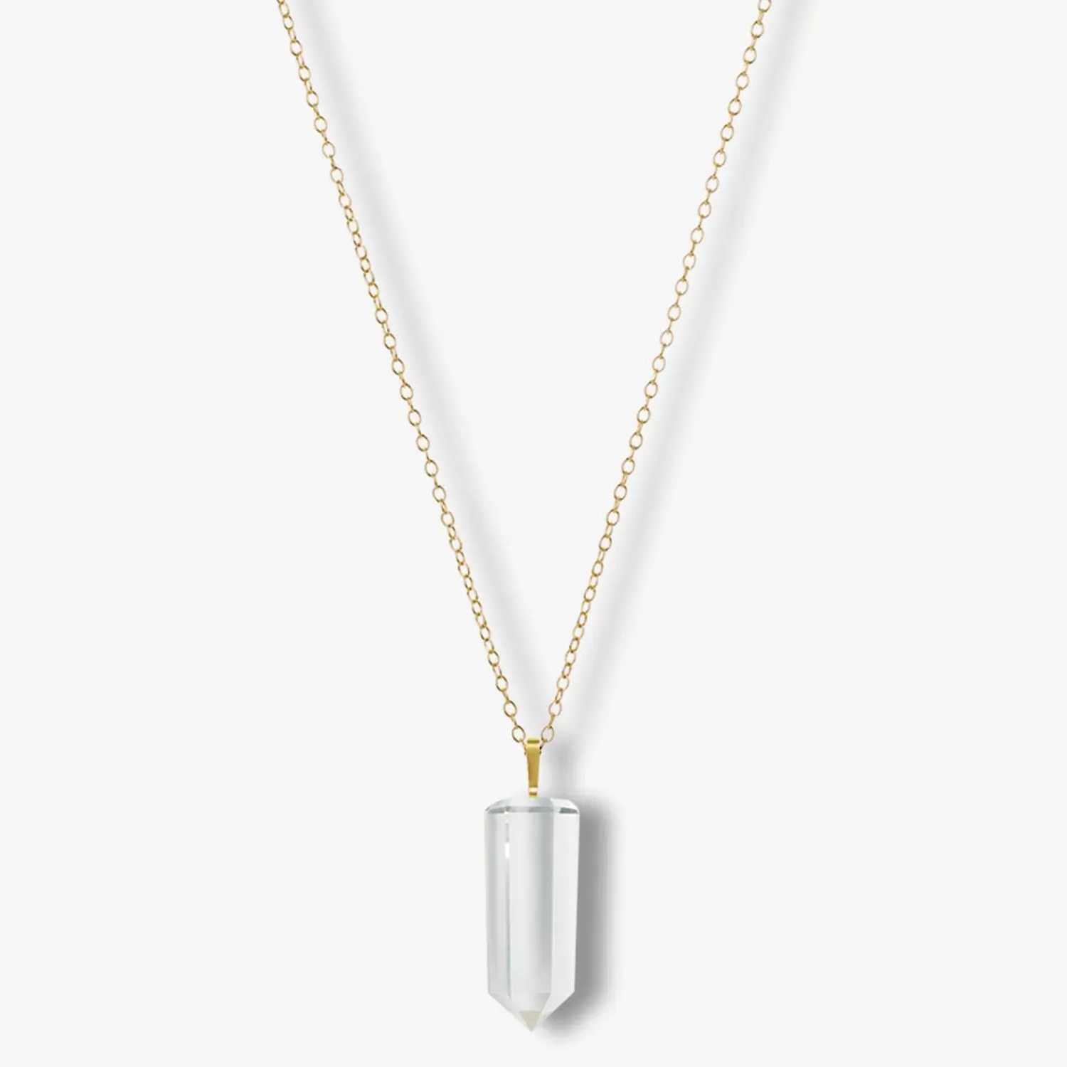 The Alkemistry 18Ct Yellow Gold Plain Clear Quartz Iqra Necklace Fashion