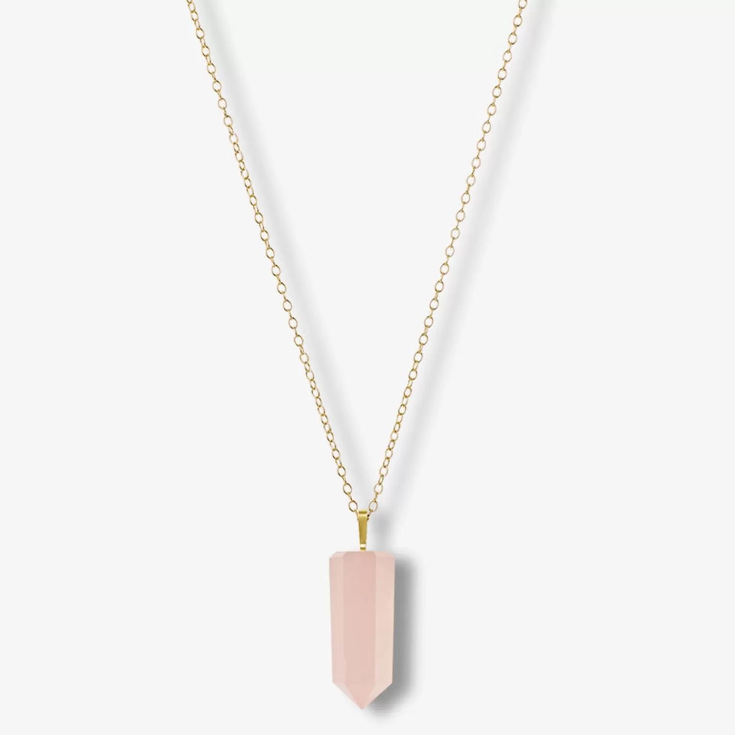 The Alkemistry 18Ct Yellow Gold Plain Rose Quartz Iqra Necklace New