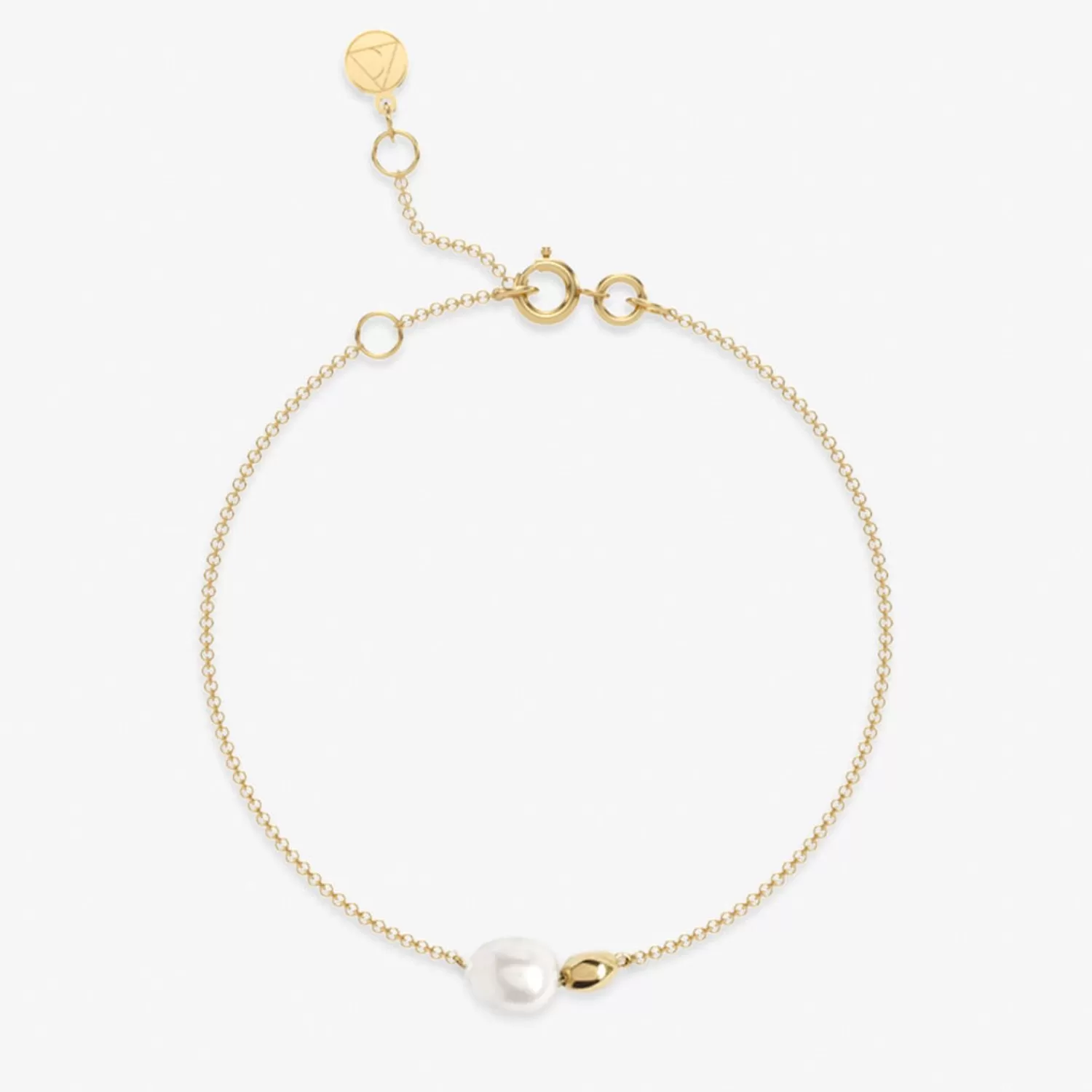 The Alkemistry Vianna - 18Ct Gold, Single Pearl And Gold Bead Chain Bracelet Hot