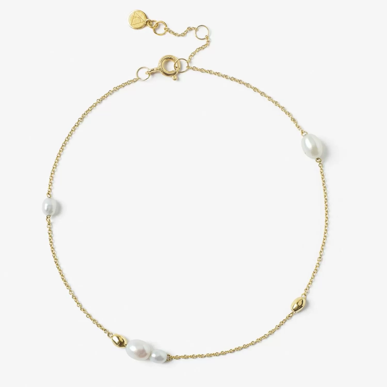 The Alkemistry Vianna - 18Ct Gold, White Pearl And Gold Bead Chain Anklet Shop