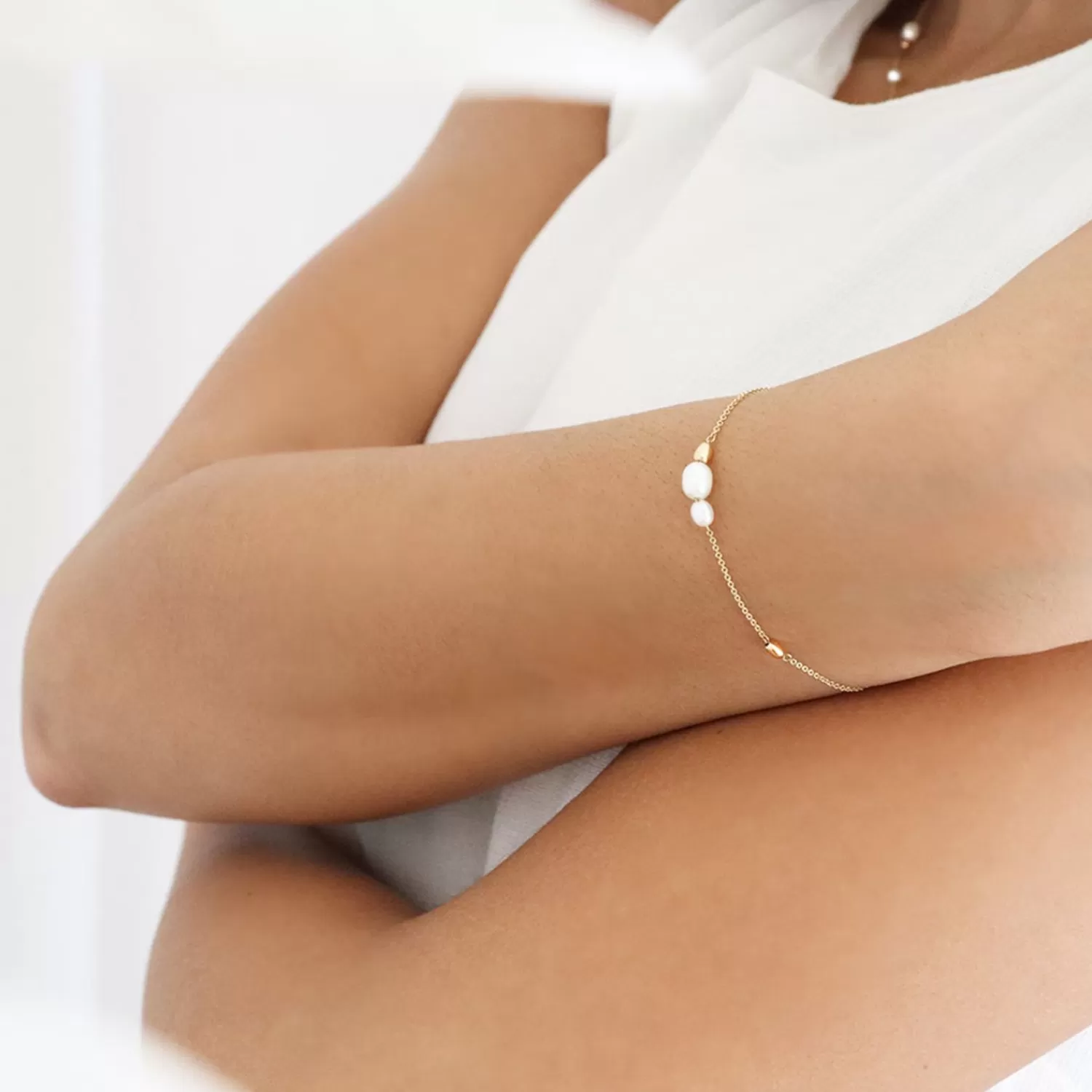 The Alkemistry Vianna - 18Ct Gold, White Pearl And Gold Bead Chain Bracelet Best