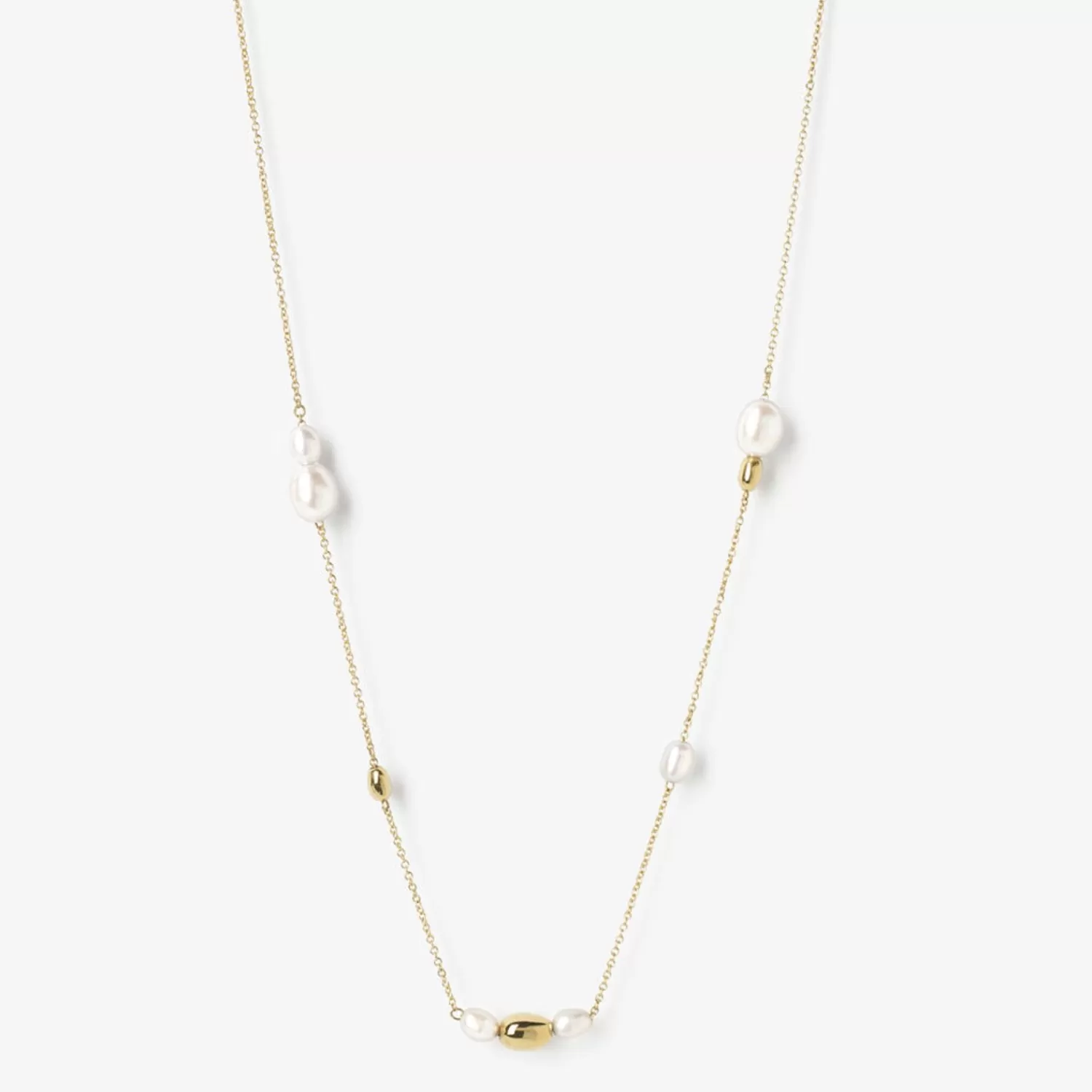 The Alkemistry Vianna - 18Ct Gold, White Pearl And Gold Bead Chain Necklace Clearance