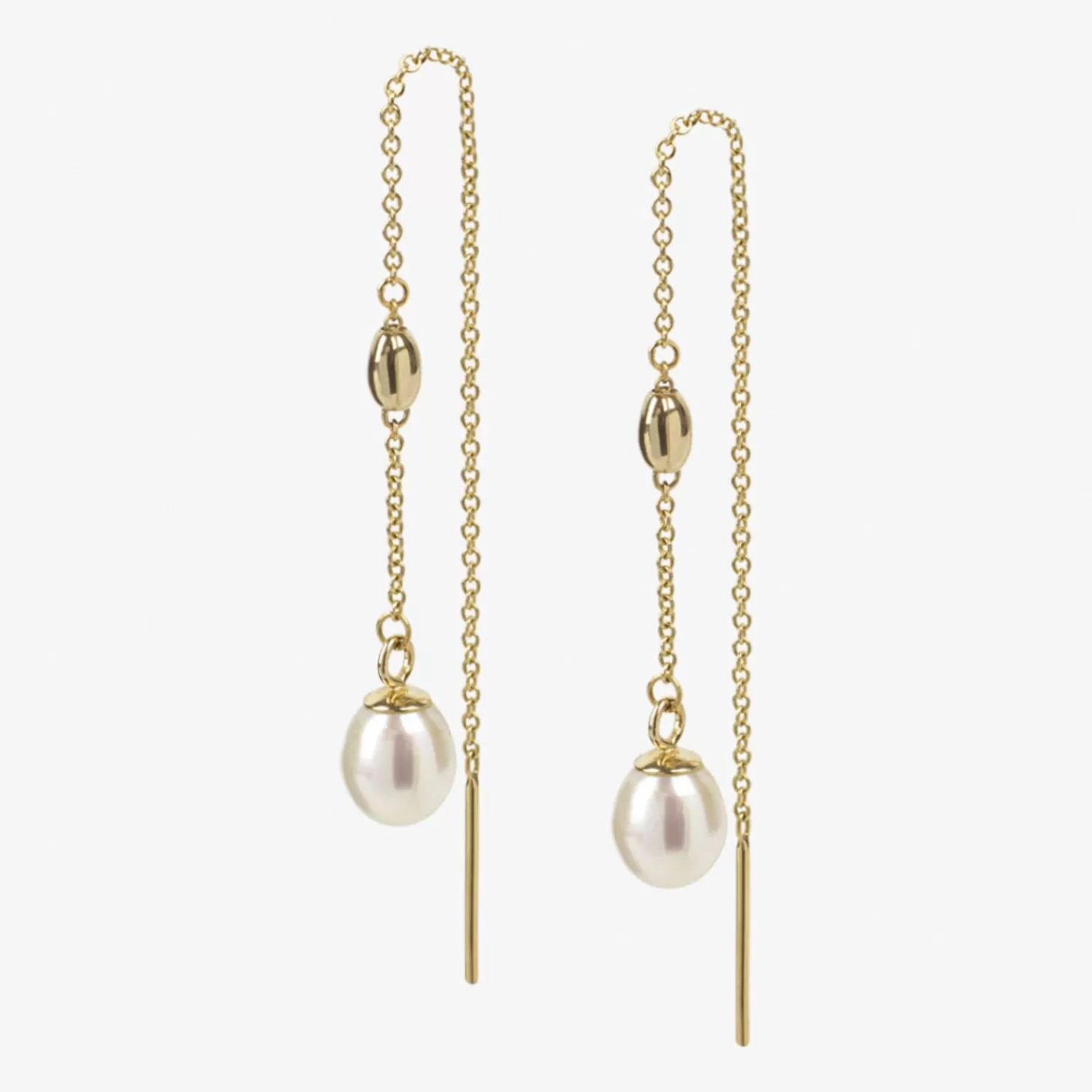 The Alkemistry Vianna - 18Ct Gold, White Pearl And Gold Bead Threader Earrings (Pair) Shop