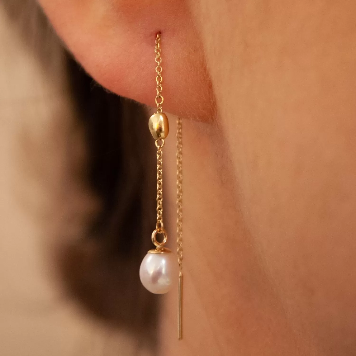 The Alkemistry Vianna - 18Ct Gold, White Pearl And Gold Bead Threader Earrings (Pair) Shop